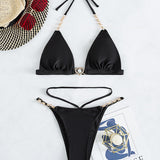 Chain Tied Two-Piece Bikini Set