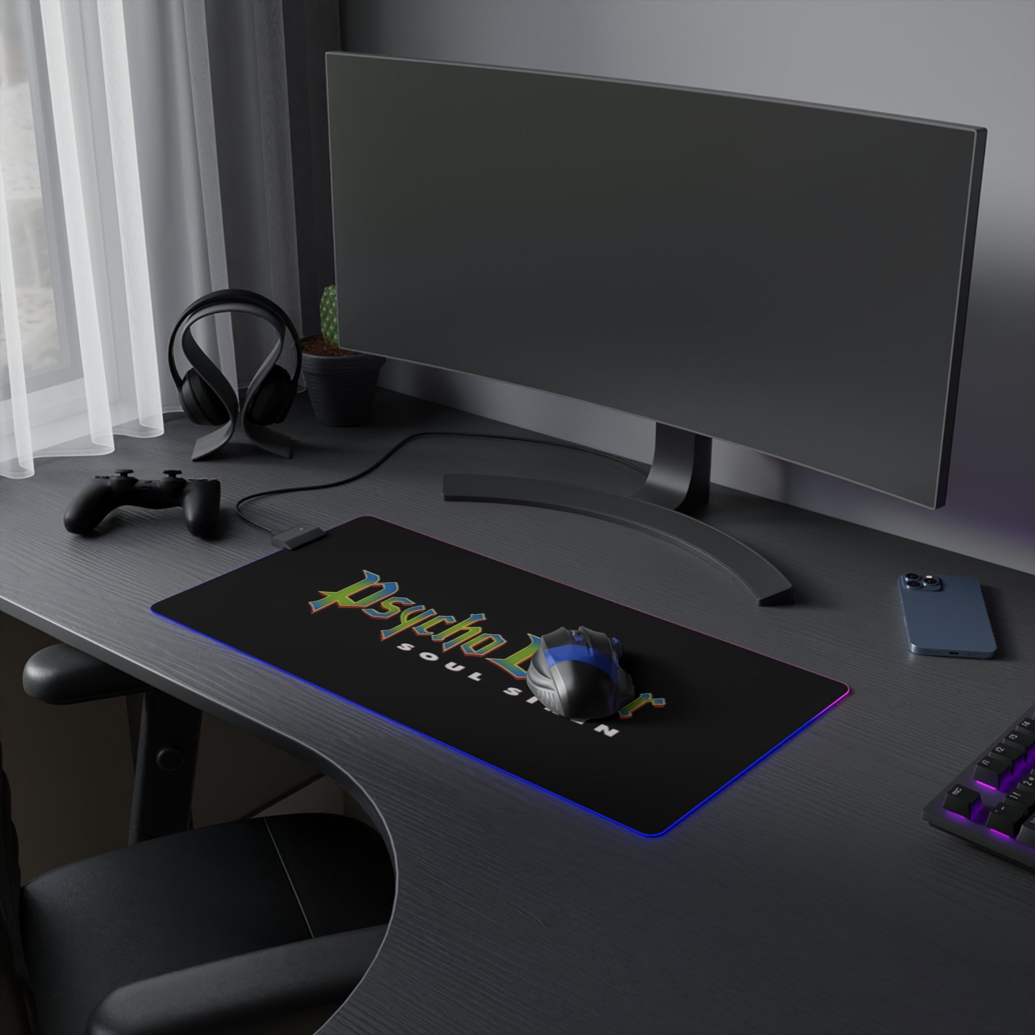 Psycho Diver: Soul Siren 1997 Gaming LED Mouse Pad  RGB Cyberpunk Anime Desk Mat Retro Gaming Accessory  RetroPunkDesign - Retro Punk Design 
