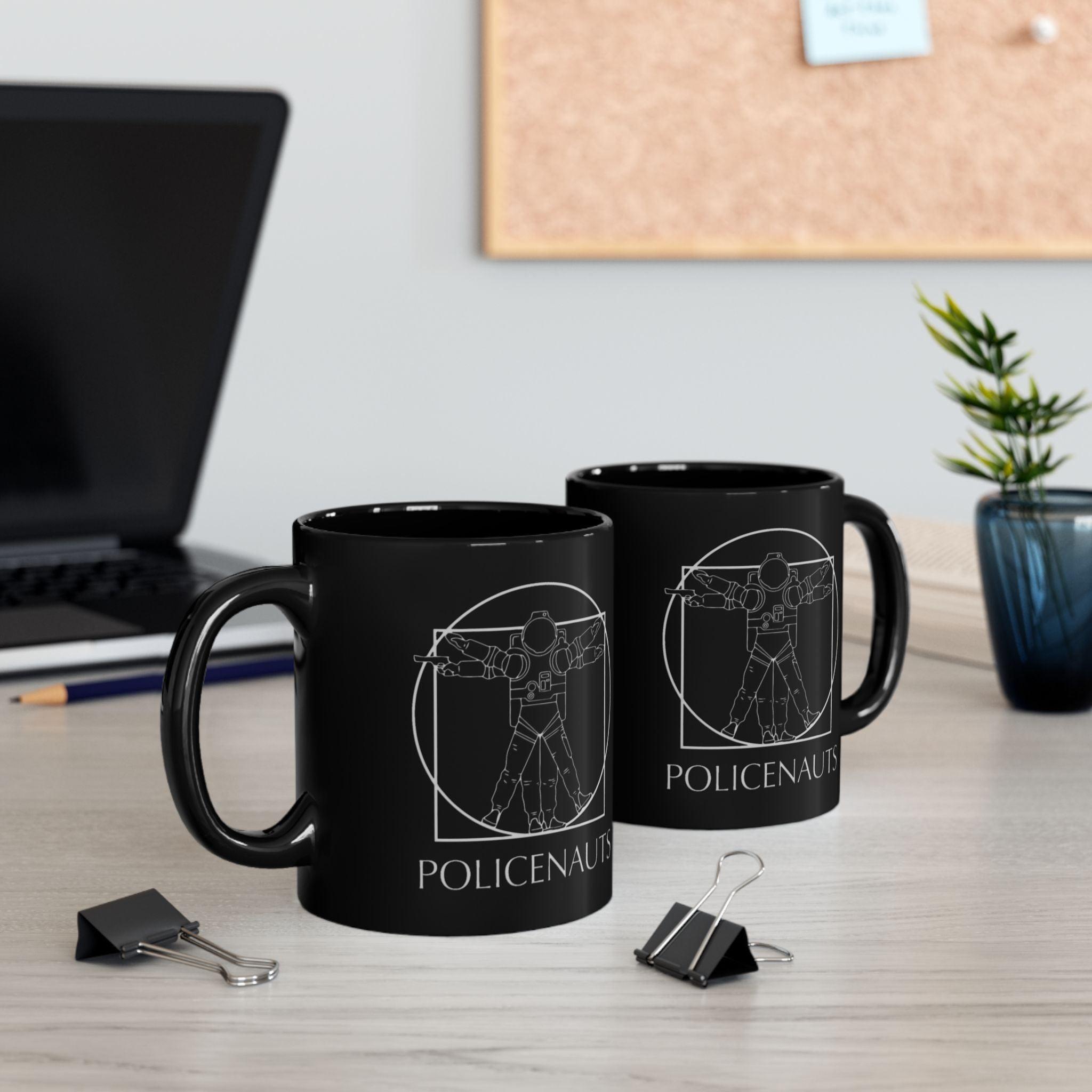 Policenaughts 11oz Black Mug - Retro Punk Design 