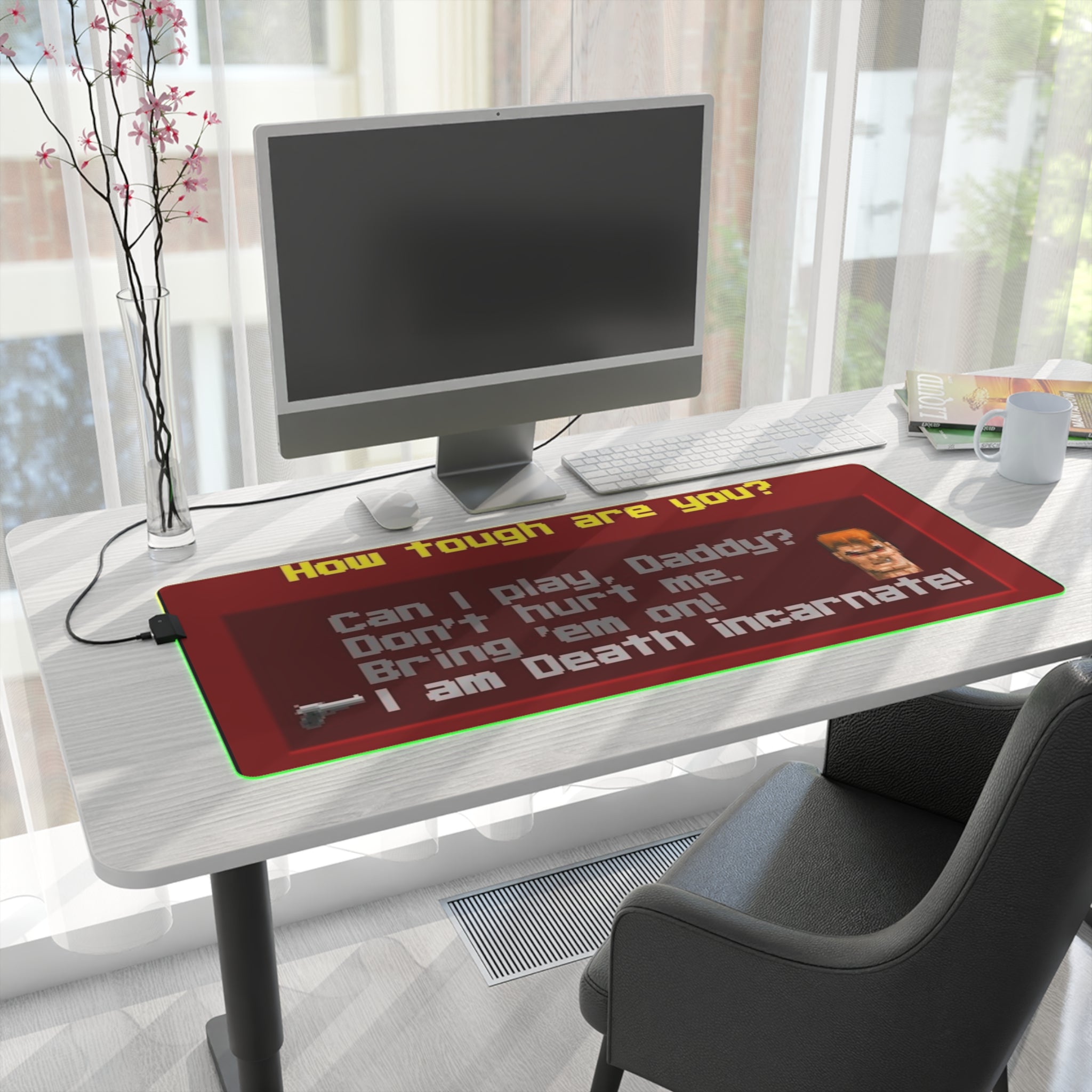 Wolfenstein 3D LED Gaming Mouse MatWolfenstein 3D LED Gaming Mouse Mat  RGB Retro PC Gaming Desk Pad  Classic FPS Accessory RetroPunkDesign - Retro Punk Design 