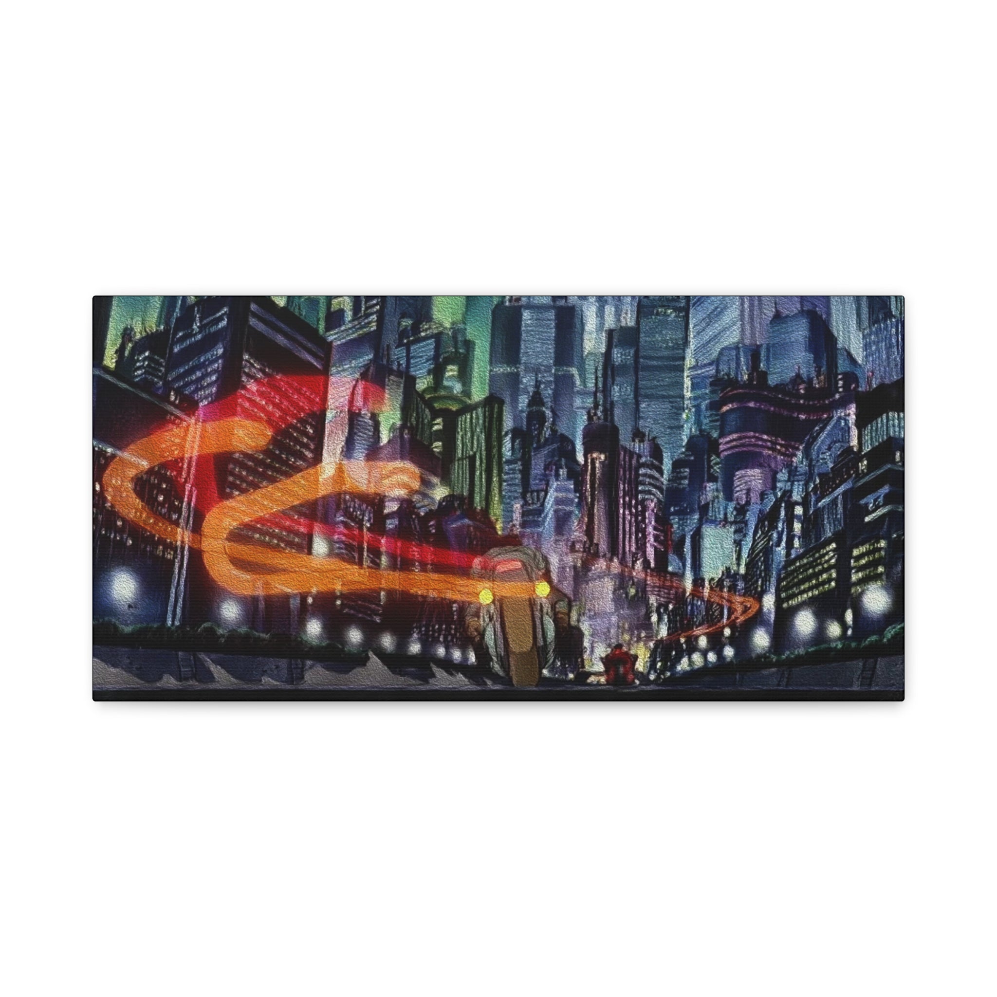 Akira: Neon Rush Anime Cyberpunk Retro Canvas Art Wall Art for Living Room Digital Art - Retro Punk Design 