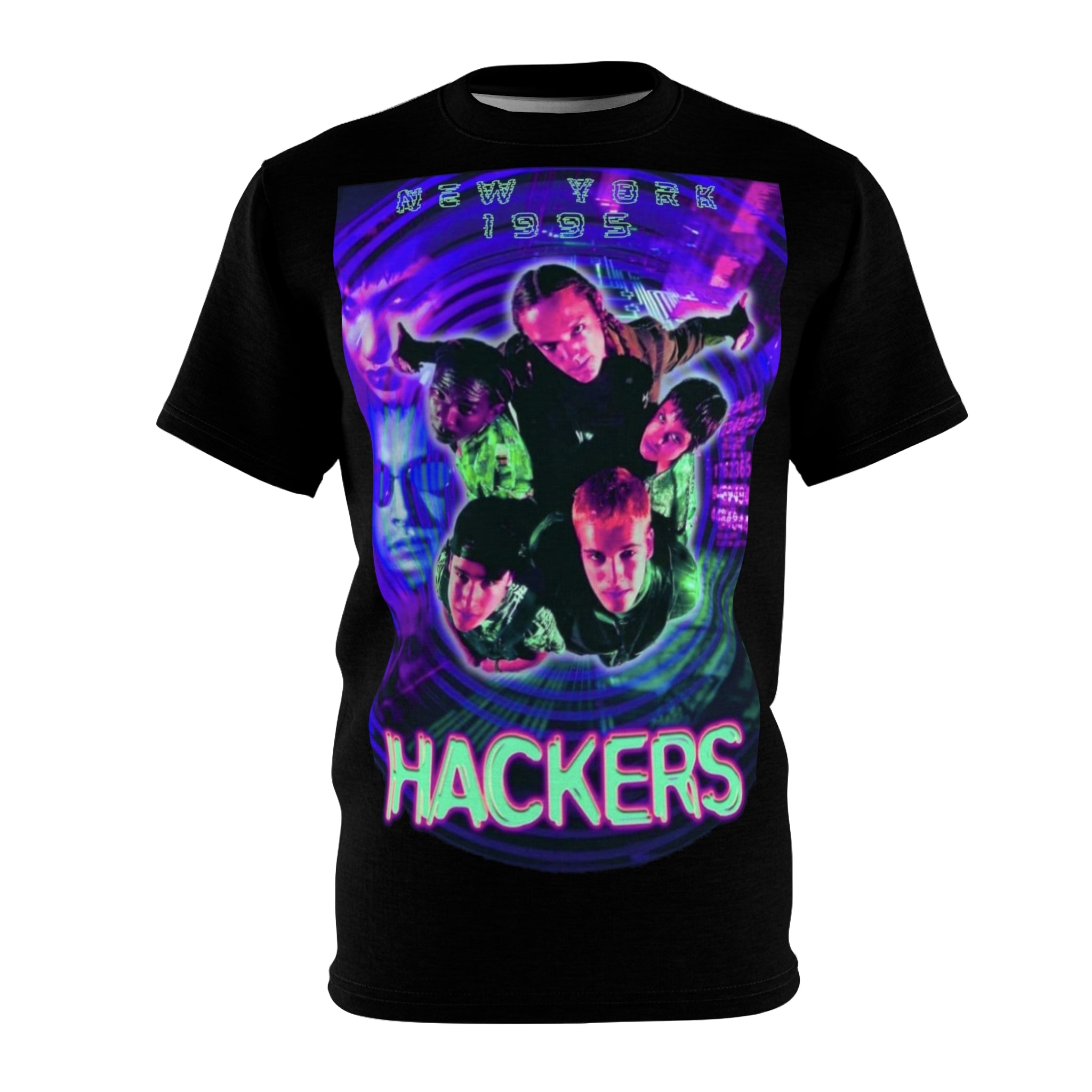 Hackers 1995 Graphic T-Shirt  100% Polyester Laser Print Retro Cyberpunk Movie Tee  RetroPunkDesign