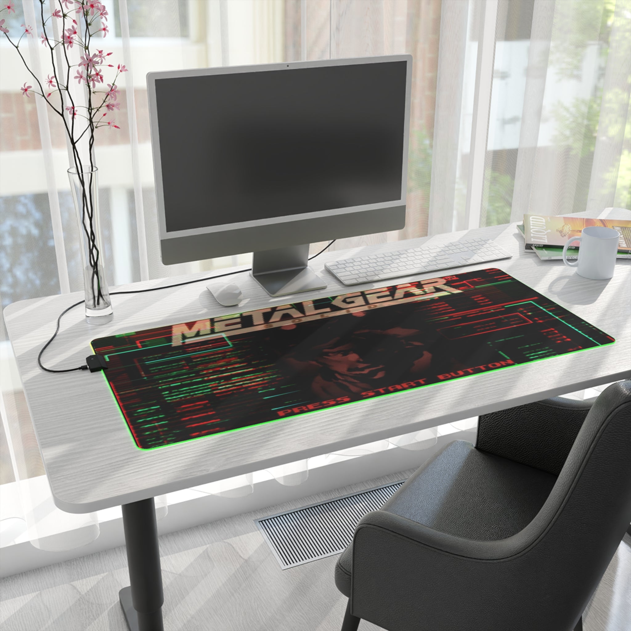 Metal Gear Solid Gaming LED Mouse Pad Metal Gear Solid Gaming LED Mouse Pad RGB Desk Mat  Stealth Game Accessory  RetroPunkDesign - Retro Punk Design 