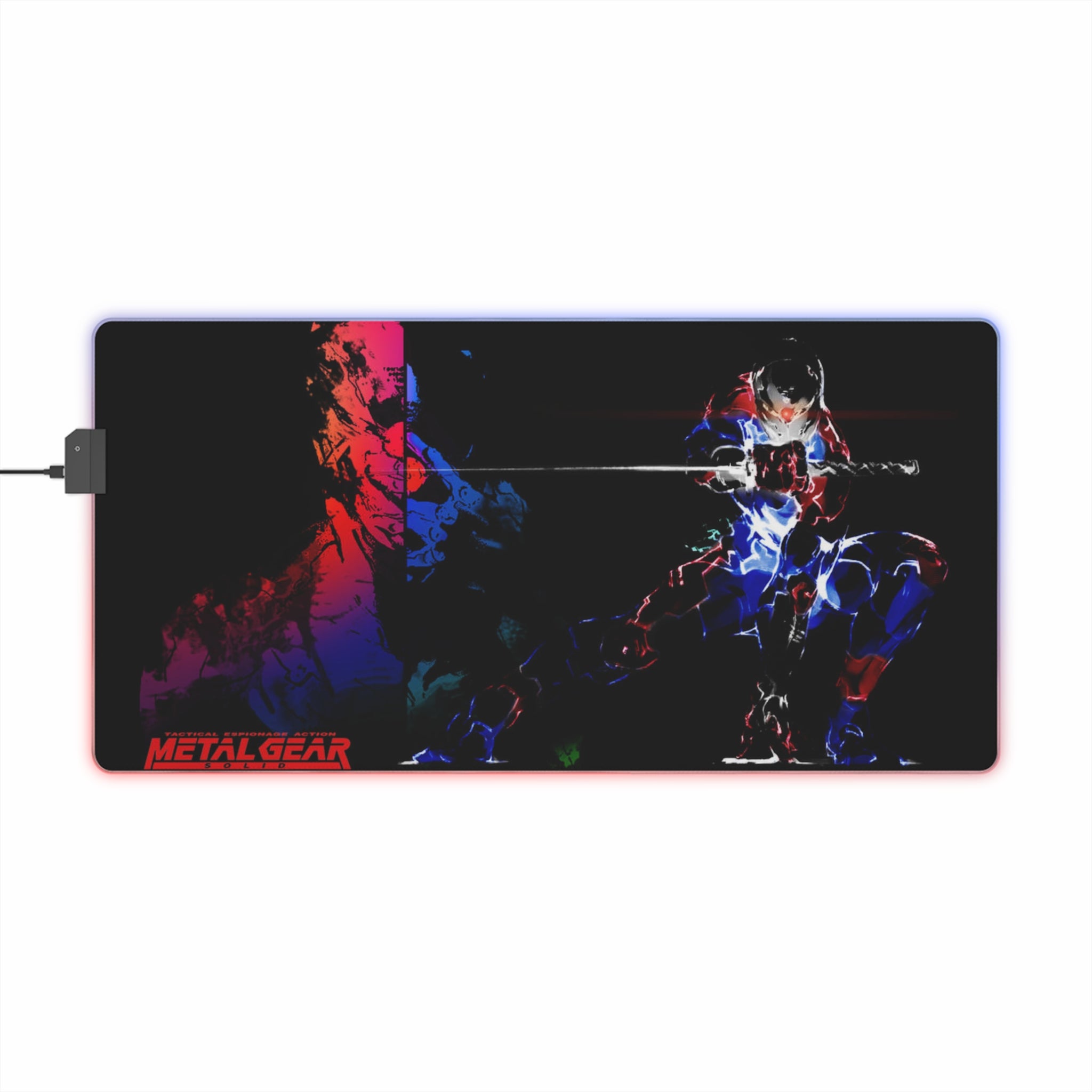 Metal Gear Solid Retro Gaming LED Mouse Pad  RGB Desk Mat  Stealth Game Accessory  RetroPunkDesign - Retro Punk Design 