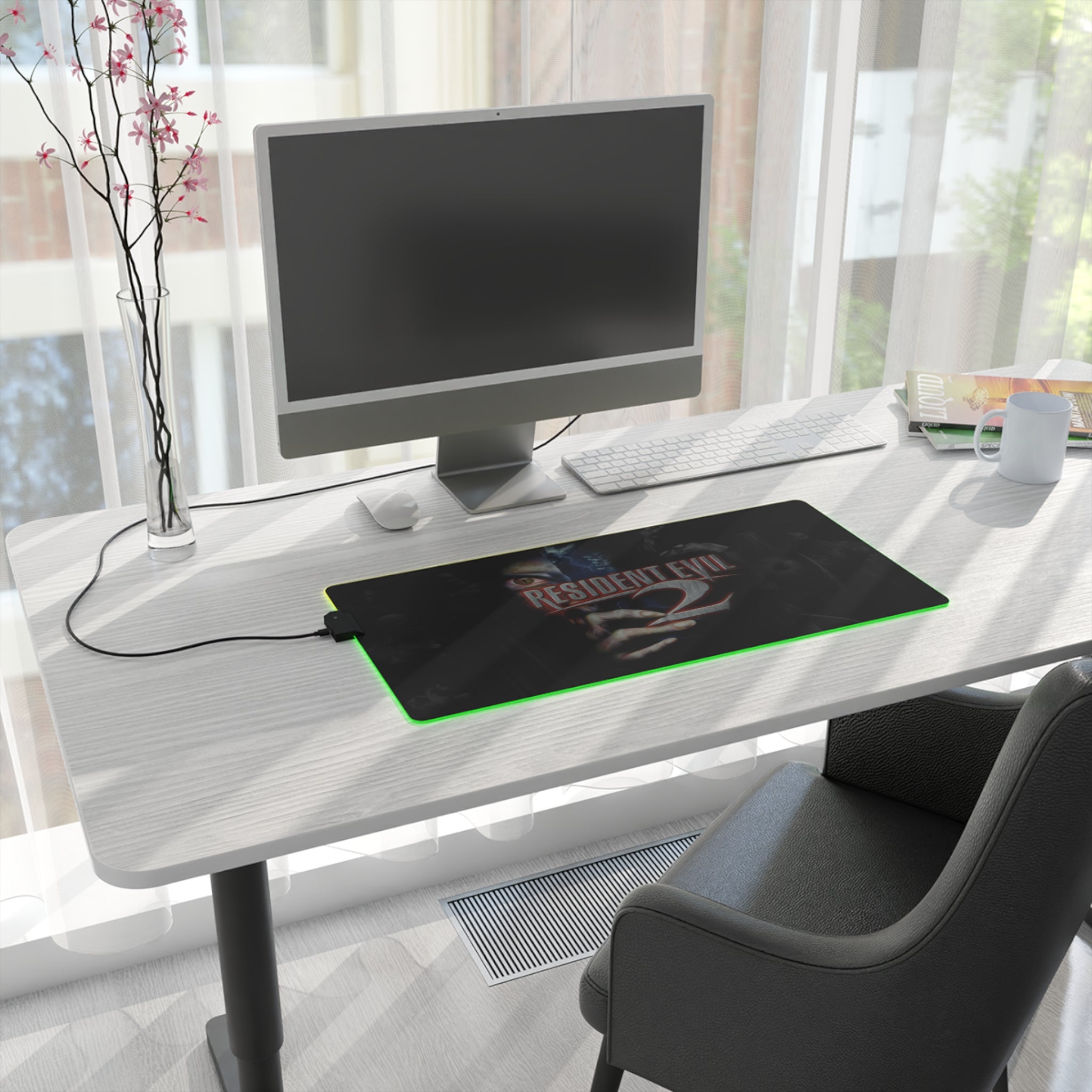 Resident Evil 2 LED Gaming Mouse Mat  RGB Desk Pad  Survival Horror Game Accessory  RetroPunkDesign - Retro Punk Design 