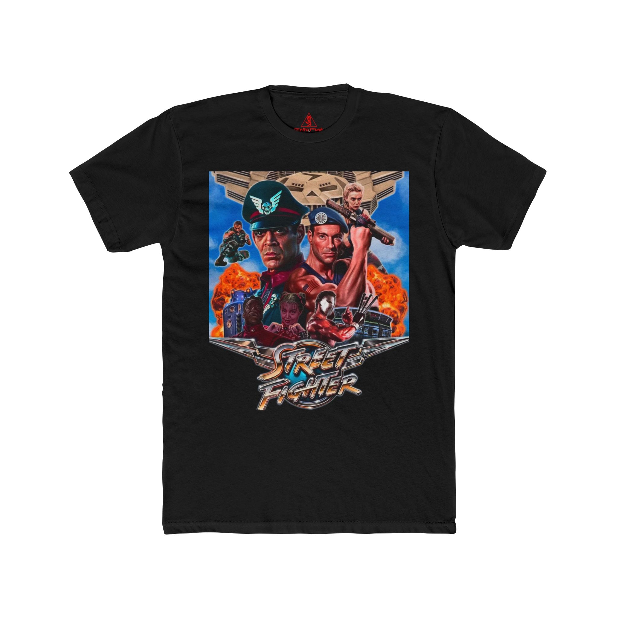 Street Fighter II 1994 Jean-Claude Van Damme Graphic T-Shirt | Classic Action Movie Tee | Retro Gaming Apparel | RetroPunkDesign