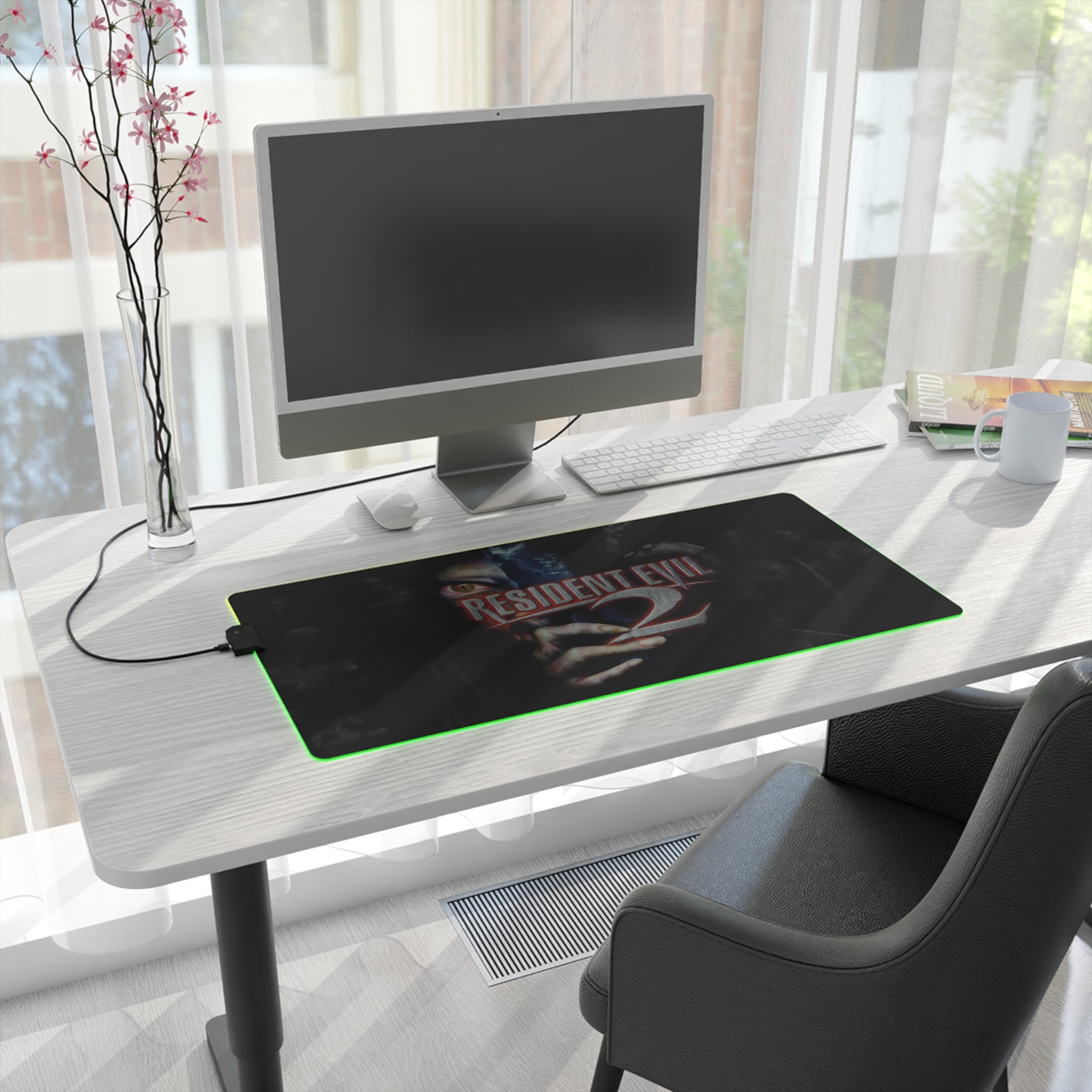Resident Evil 2 LED Gaming Mouse Mat  RGB Desk Pad  Survival Horror Game Accessory  RetroPunkDesign - Retro Punk Design 