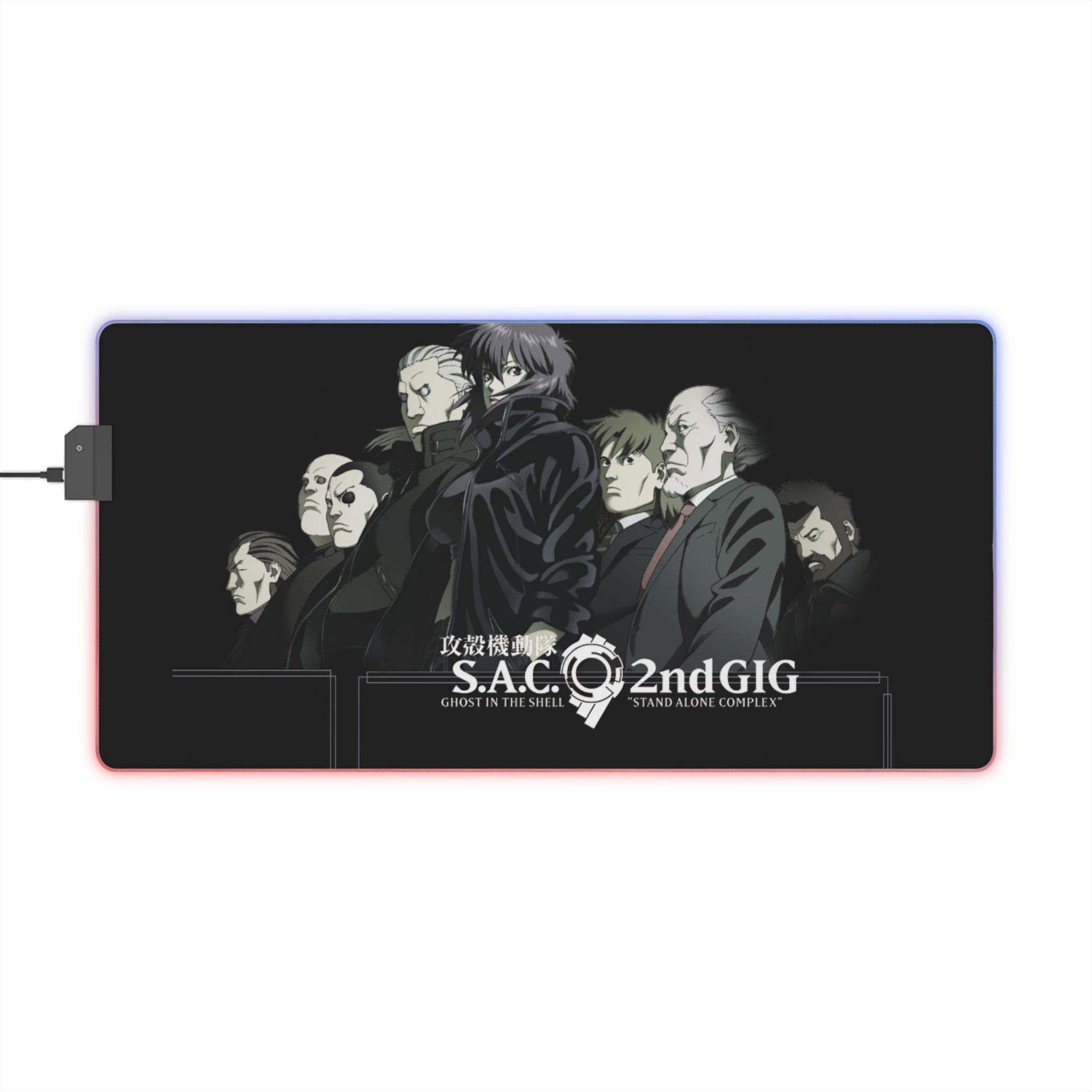 Ghost in the Shell Stand Alone Complex 2nd Gig LED Mouse Pad RGB Cyberpunk Anime Desk Mat  RetroPunkDesign - Retro Punk Design 