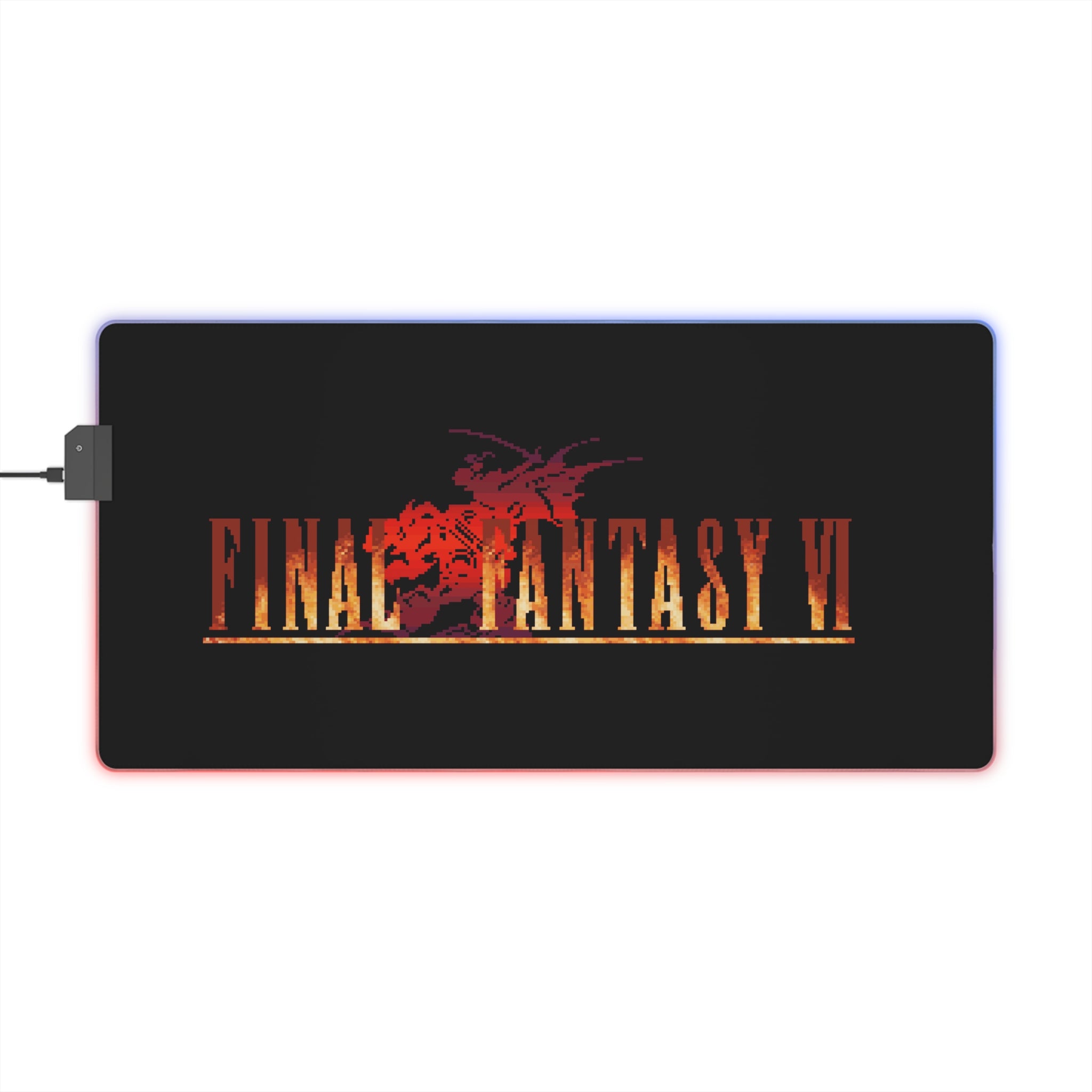 Final Fantasy VI LED Gaming Mouse Pad | Retro JRPG RGB Desk Mat | RetroPunkDesign - Retro Punk Design 