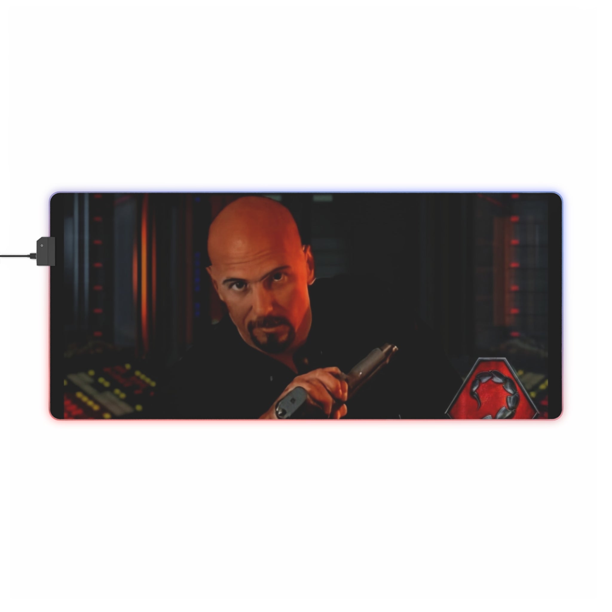 Command & Conquer Brotherhood of Nod Kane LED Gaming Mouse Mat  RGB Desk Pad  Retro RTS Game Accessory | RetroPunkDesign - Retro Punk Design 