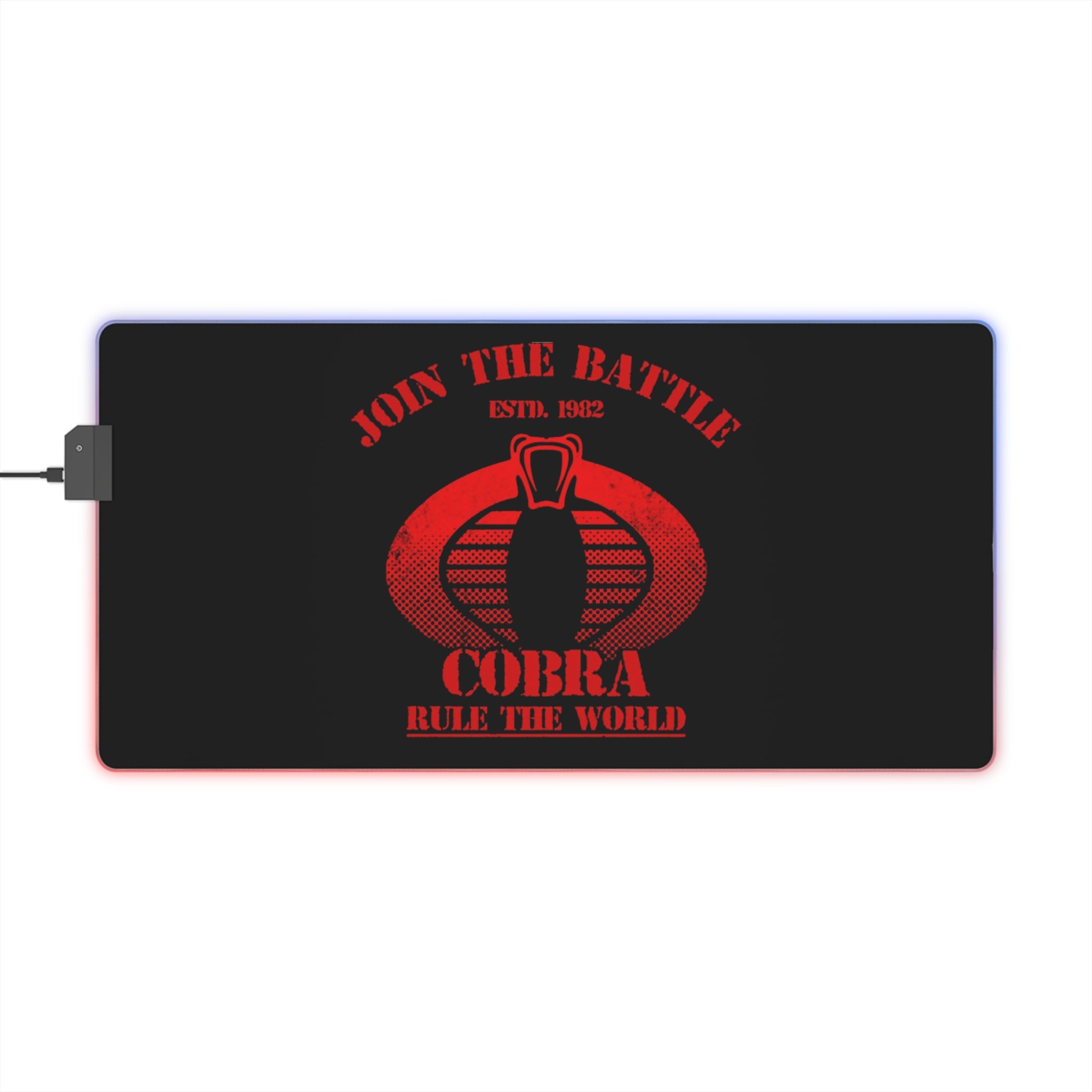 Cobra G.I. Joe LED Gaming Mouse Pad  RGB 80s Action Desk Mat  Retro Military Gaming Gear  RetroPunkDesign - Retro Punk Design 