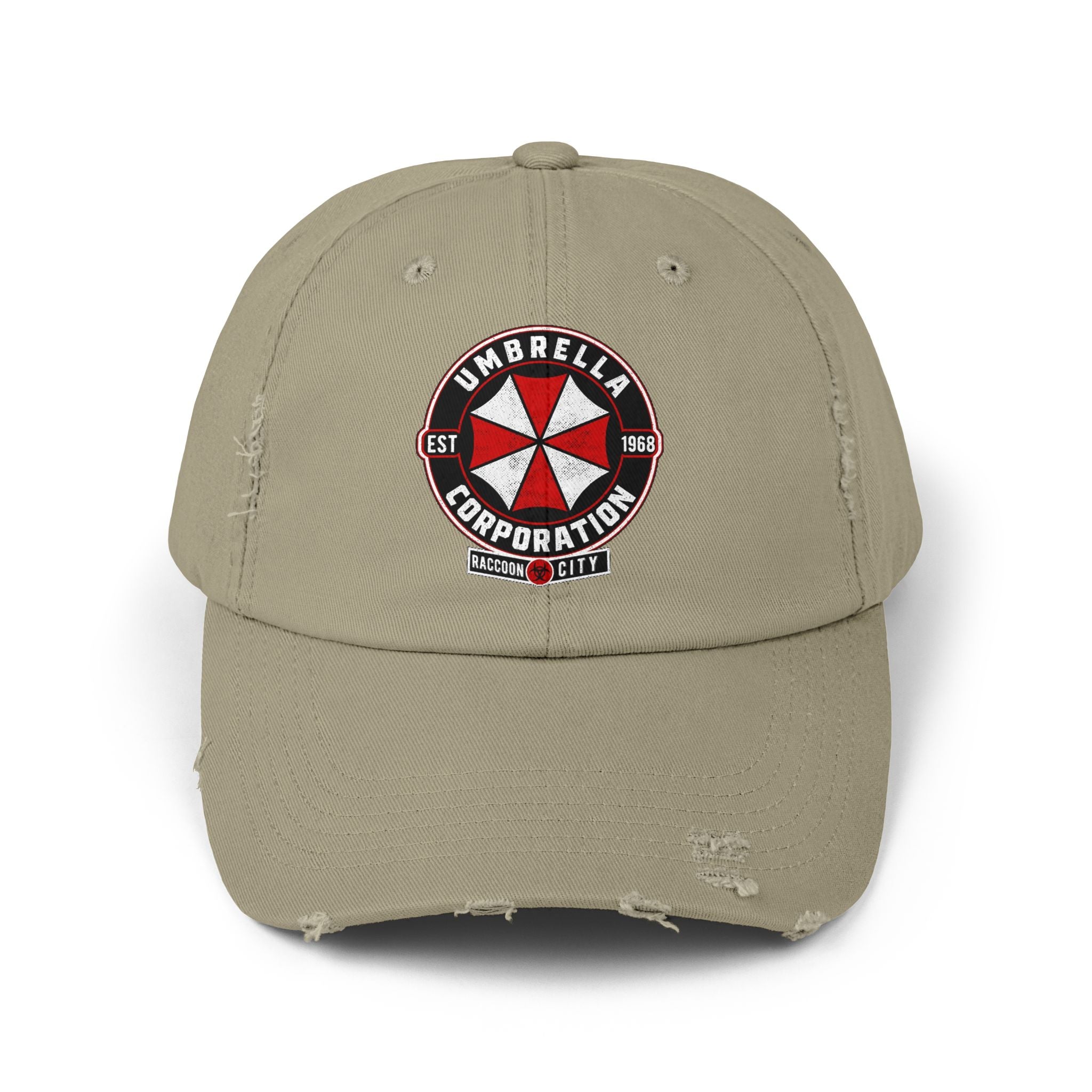 Resident Evil Umbrella Corporation Distressed Cap | Biohazard Horror Hat | RetroPunkDesign - Retro Punk Design 