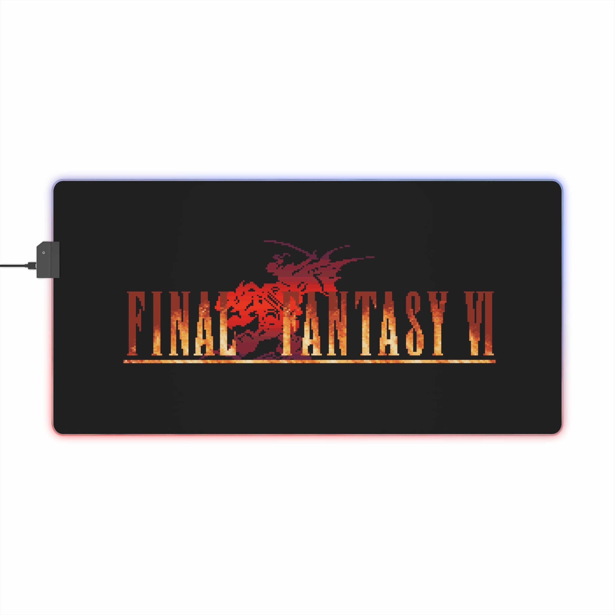 Final Fantasy VI LED Gaming Mouse Pad RGB Desk Mat - Retro Punk Design 