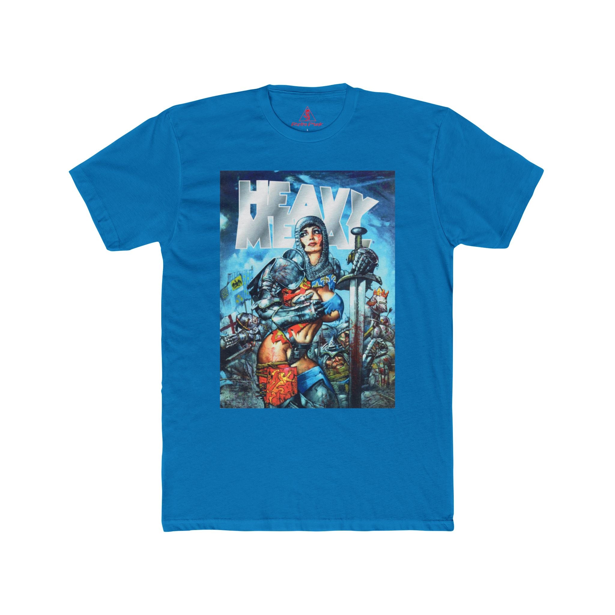 Heavy Metal Knight Babe Fantasy Art Graphic Tee Retro Warrior Comic Shirt
