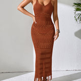 Openwork Scoop Neck Cover-Up Dress