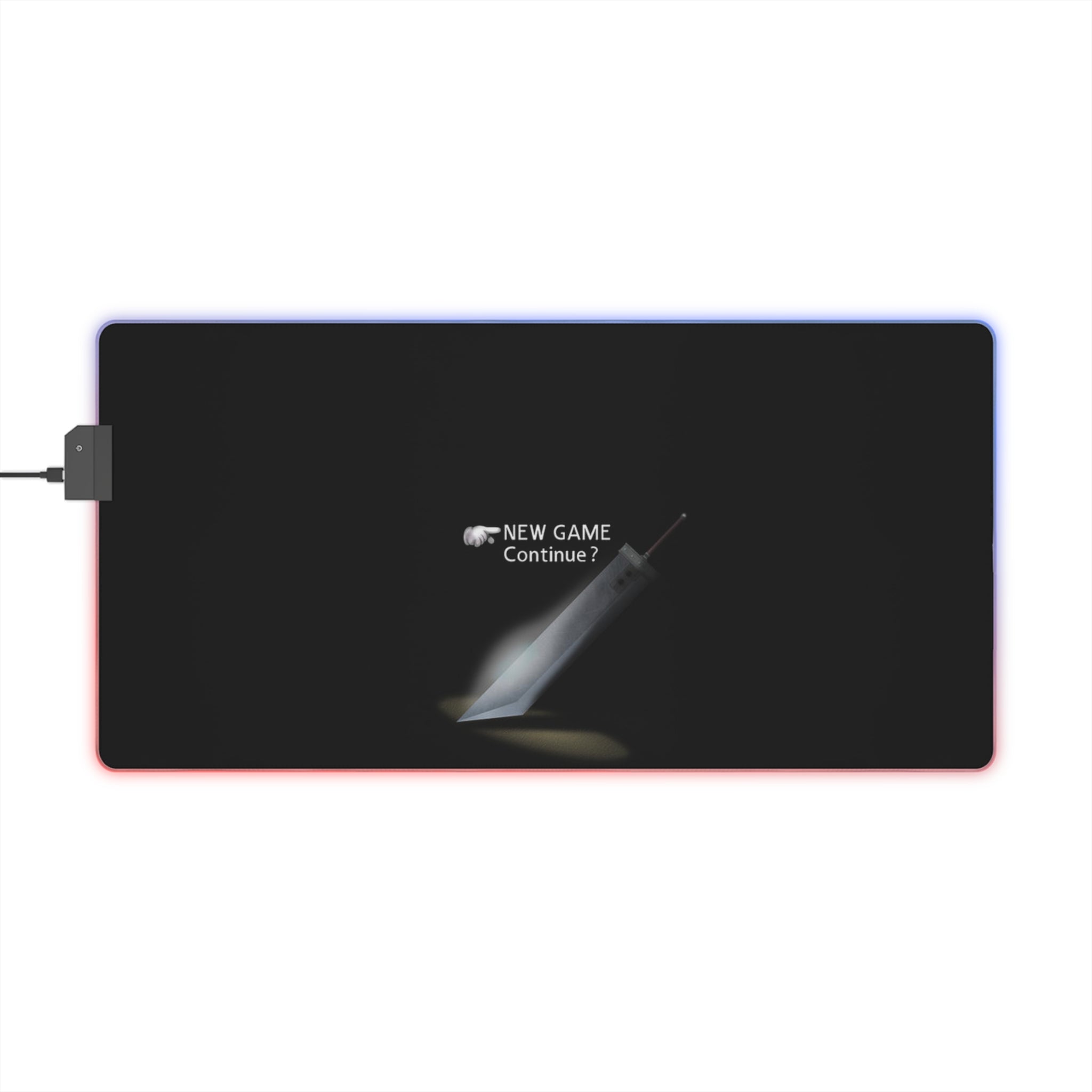 Final Fantasy VII Continue Screen LED Mouse Pad RGB Retro RPG Desk Mat Classic 1997 Game Art  RetroPunkDesign - Retro Punk Design 