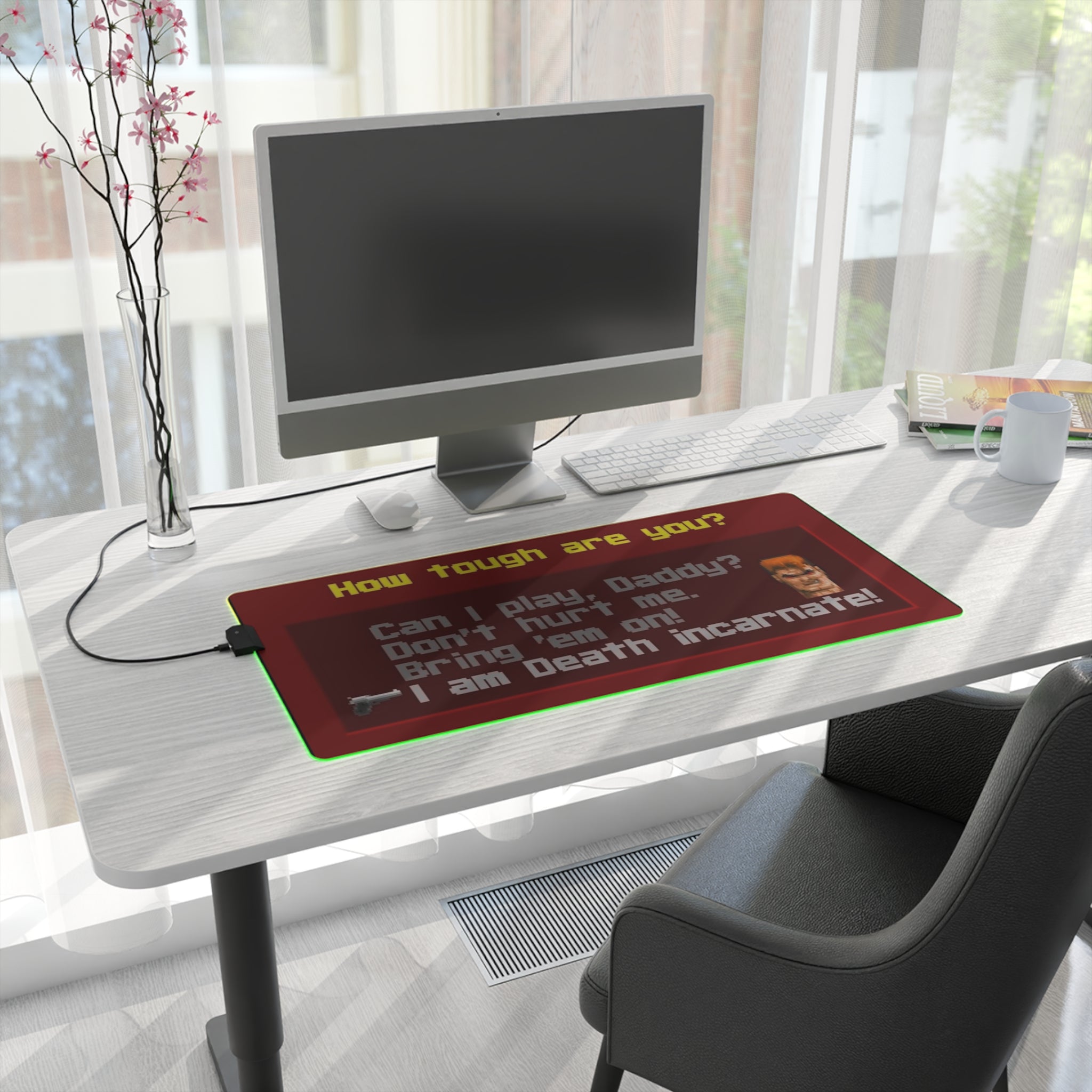 Wolfenstein 3D LED Gaming Mouse MatWolfenstein 3D LED Gaming Mouse Mat  RGB Retro PC Gaming Desk Pad  Classic FPS Accessory RetroPunkDesign - Retro Punk Design 