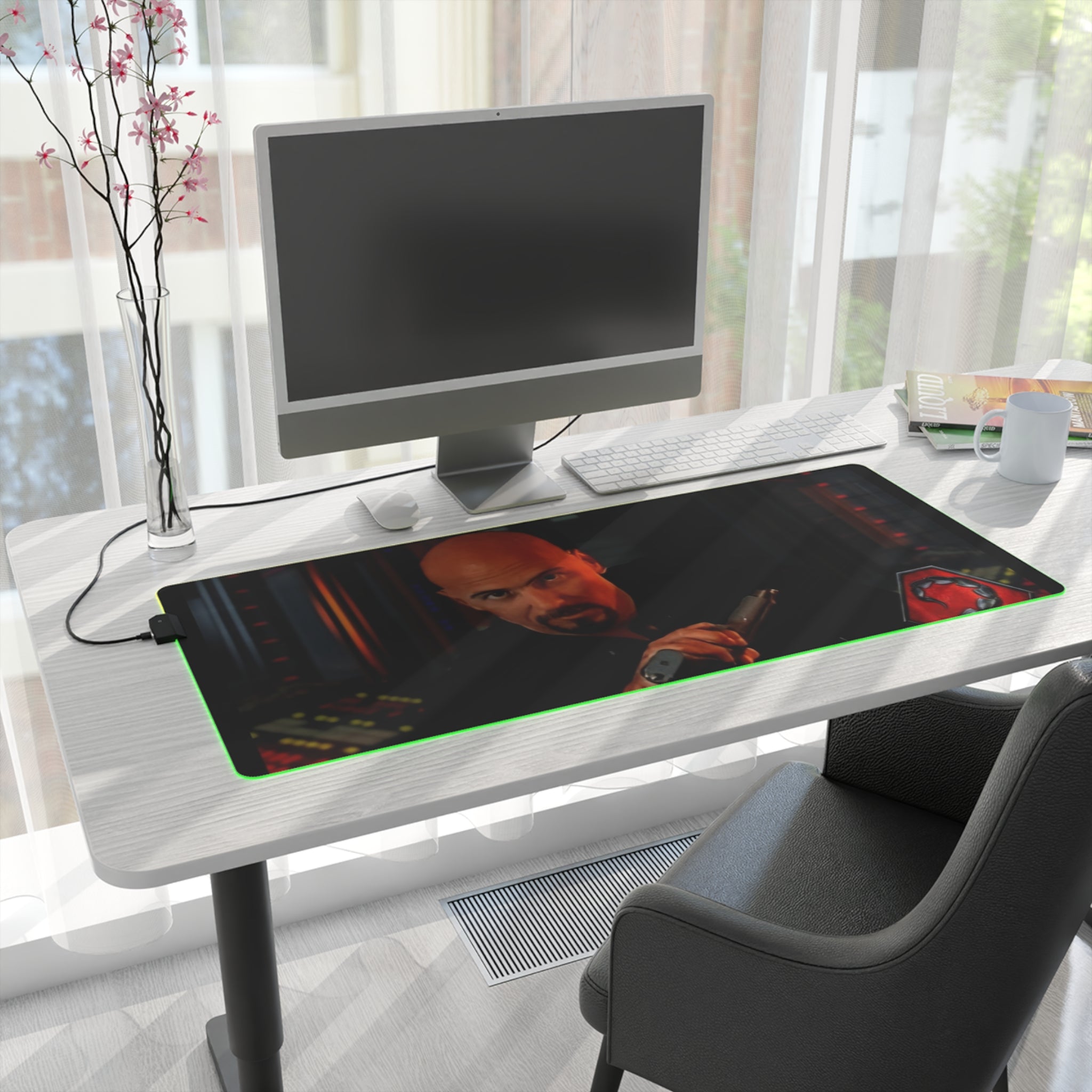 Command & Conquer Brotherhood of Nod Kane LED Gaming Mouse Mat  RGB Desk Pad  Retro RTS Game Accessory | RetroPunkDesign - Retro Punk Design 