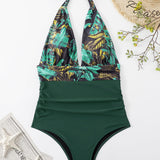 Halter Neck One-Piece Swimwear