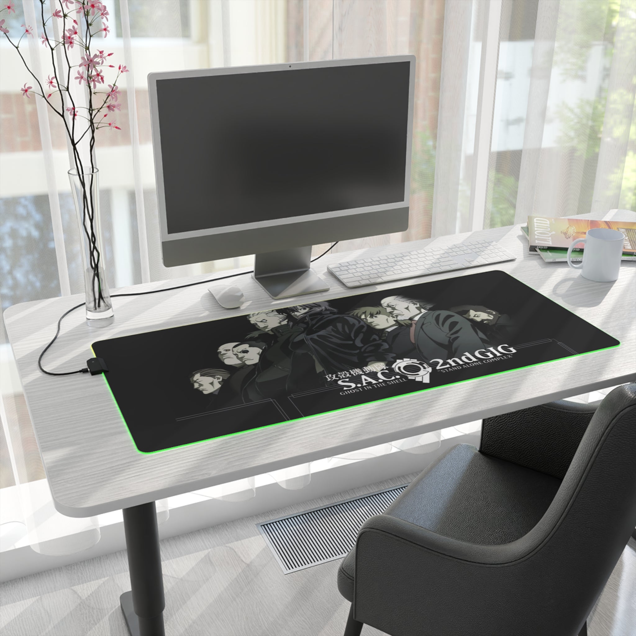Ghost in the Shell Stand Alone Complex 2nd Gig LED Mouse Pad RGB Cyberpunk Anime Desk Mat  RetroPunkDesign - Retro Punk Design 