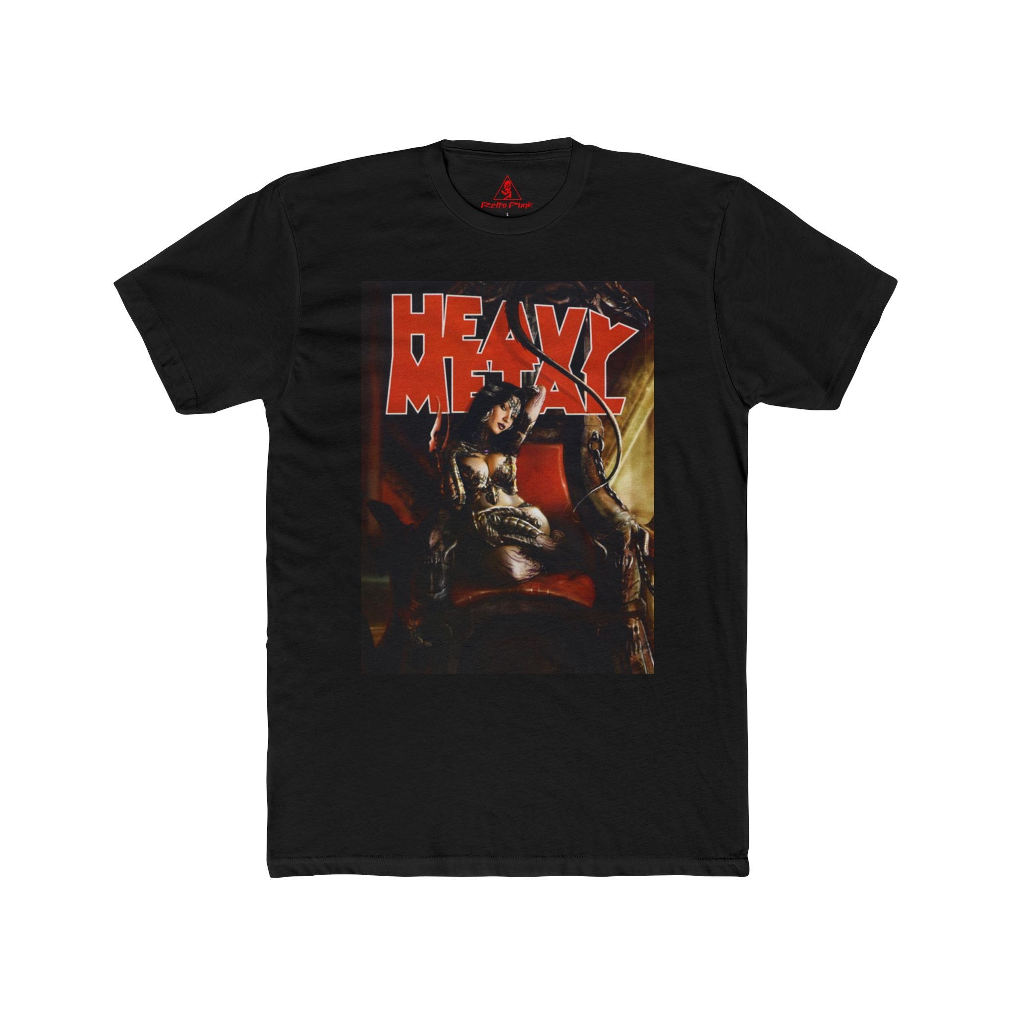 Heavy Metal Devil Babe Graphic T-Shirt  80s Fantasy Sci-Fi Magazine Art Tee  RetroPunkDesign