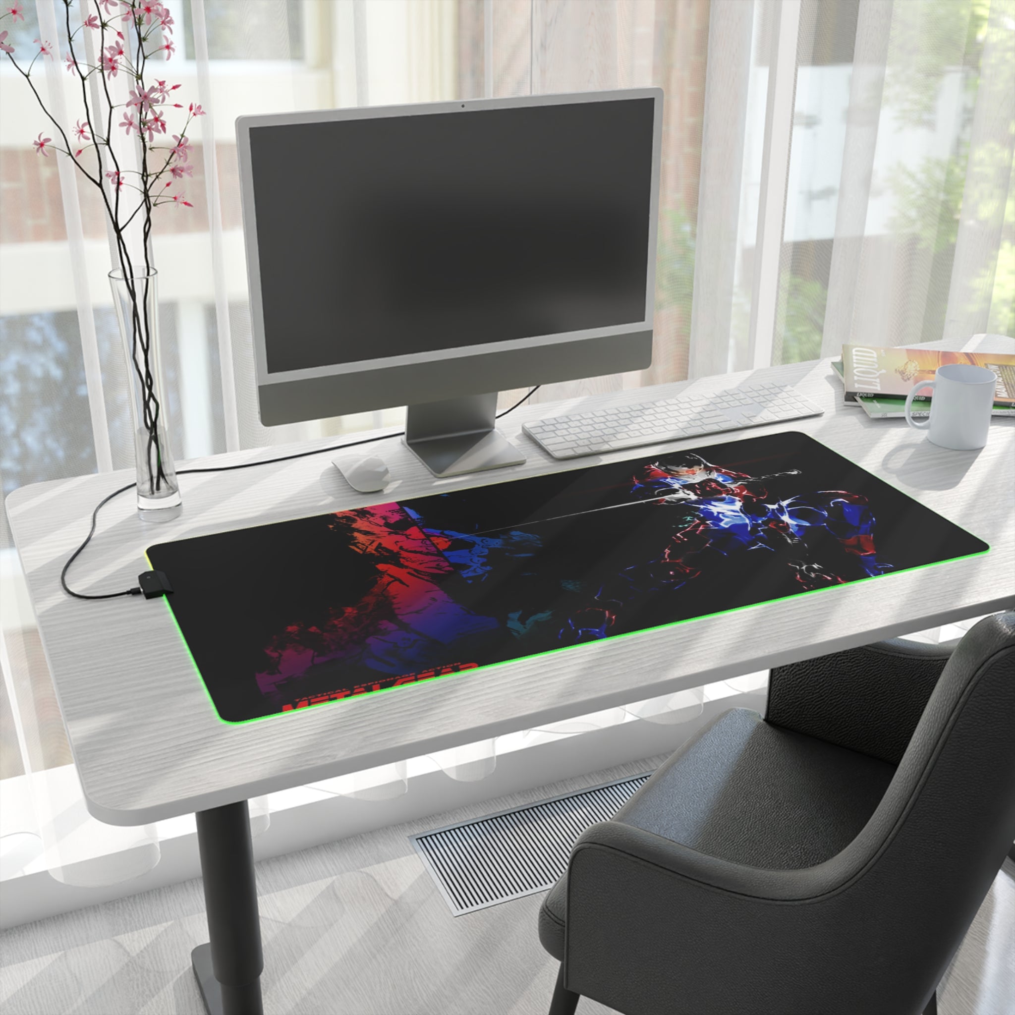 Metal Gear Solid Retro Gaming LED Mouse Pad  RGB Desk Mat  Stealth Game Accessory  RetroPunkDesign - Retro Punk Design 