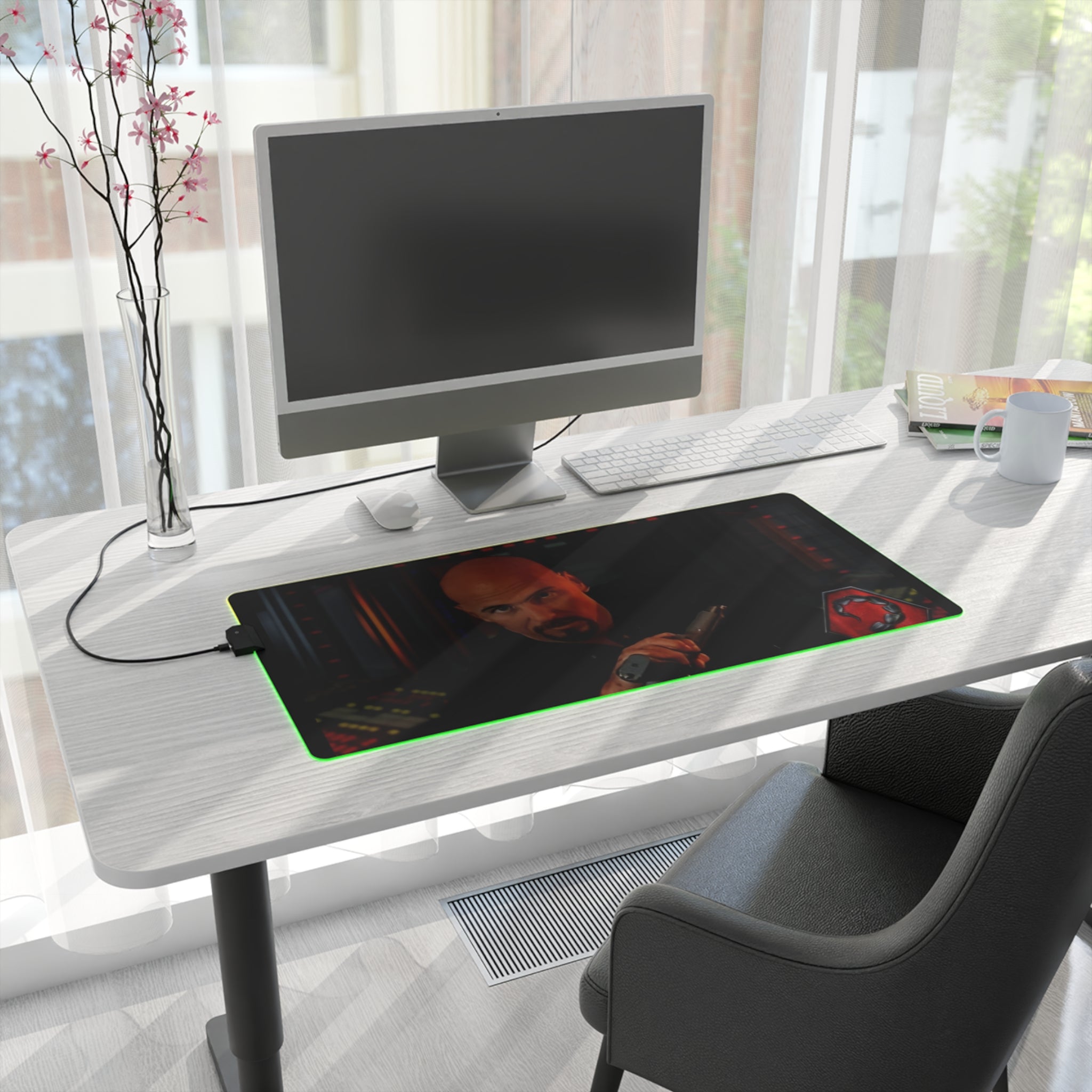 Command & Conquer Brotherhood of Nod Kane LED Gaming Mouse Mat  RGB Desk Pad  Retro RTS Game Accessory | RetroPunkDesign - Retro Punk Design 
