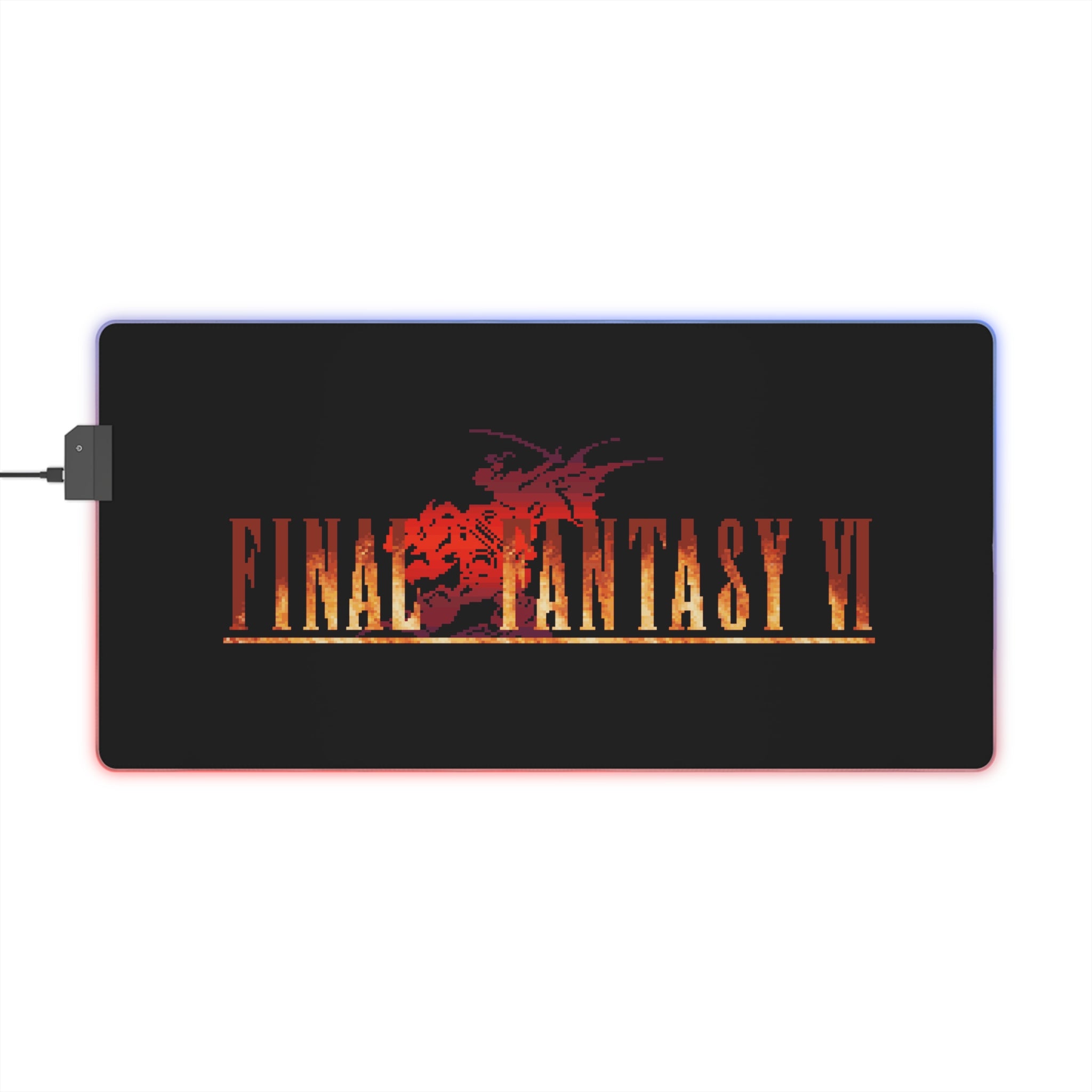 Final Fantasy VI LED Gaming Mouse Pad RGB Desk Mat - Retro Punk Design 