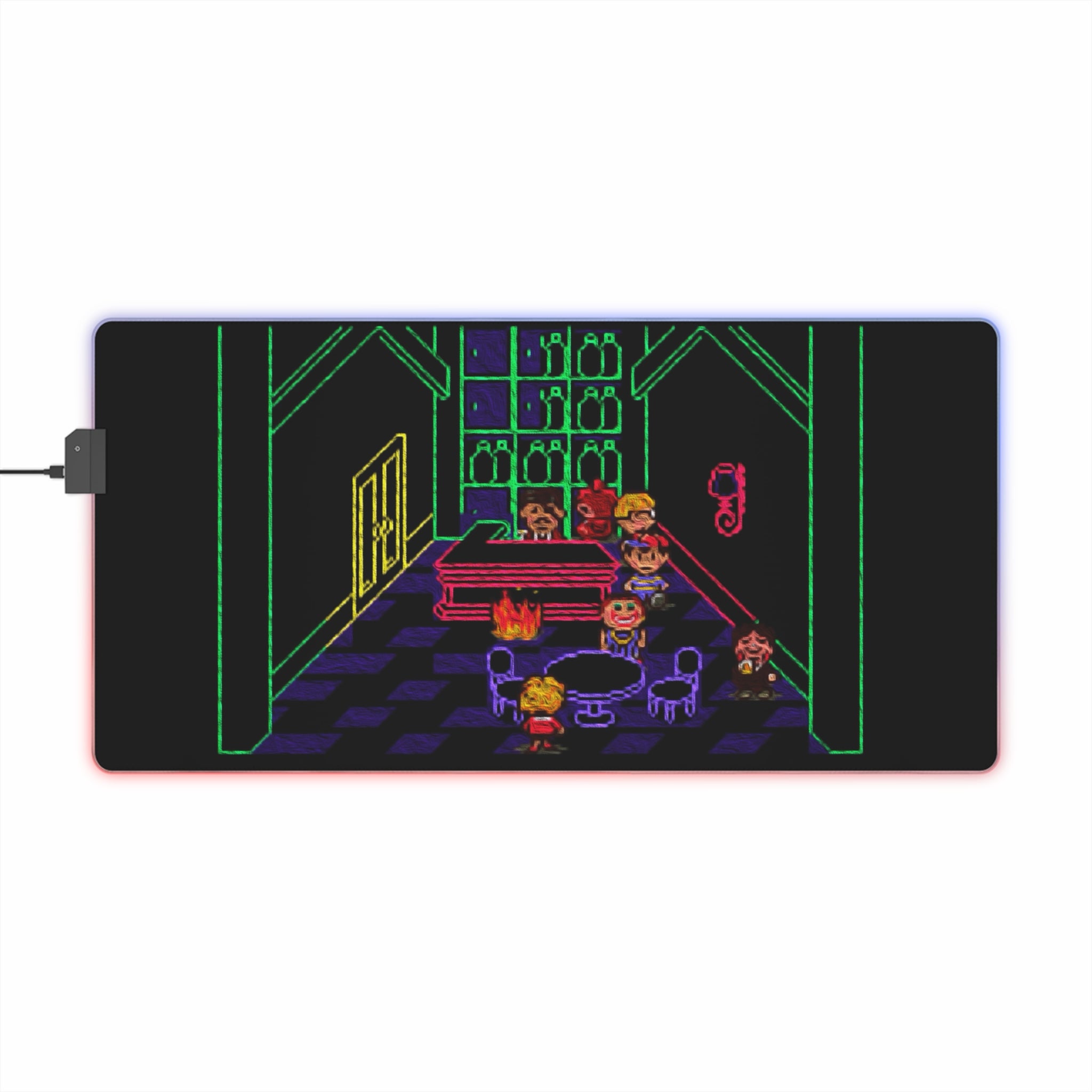 EarthBound Moonside LED Gaming Mouse Pad | Retro SNES RPG RGB Desk Mat | RetroPunkDesign - Retro Punk Design 