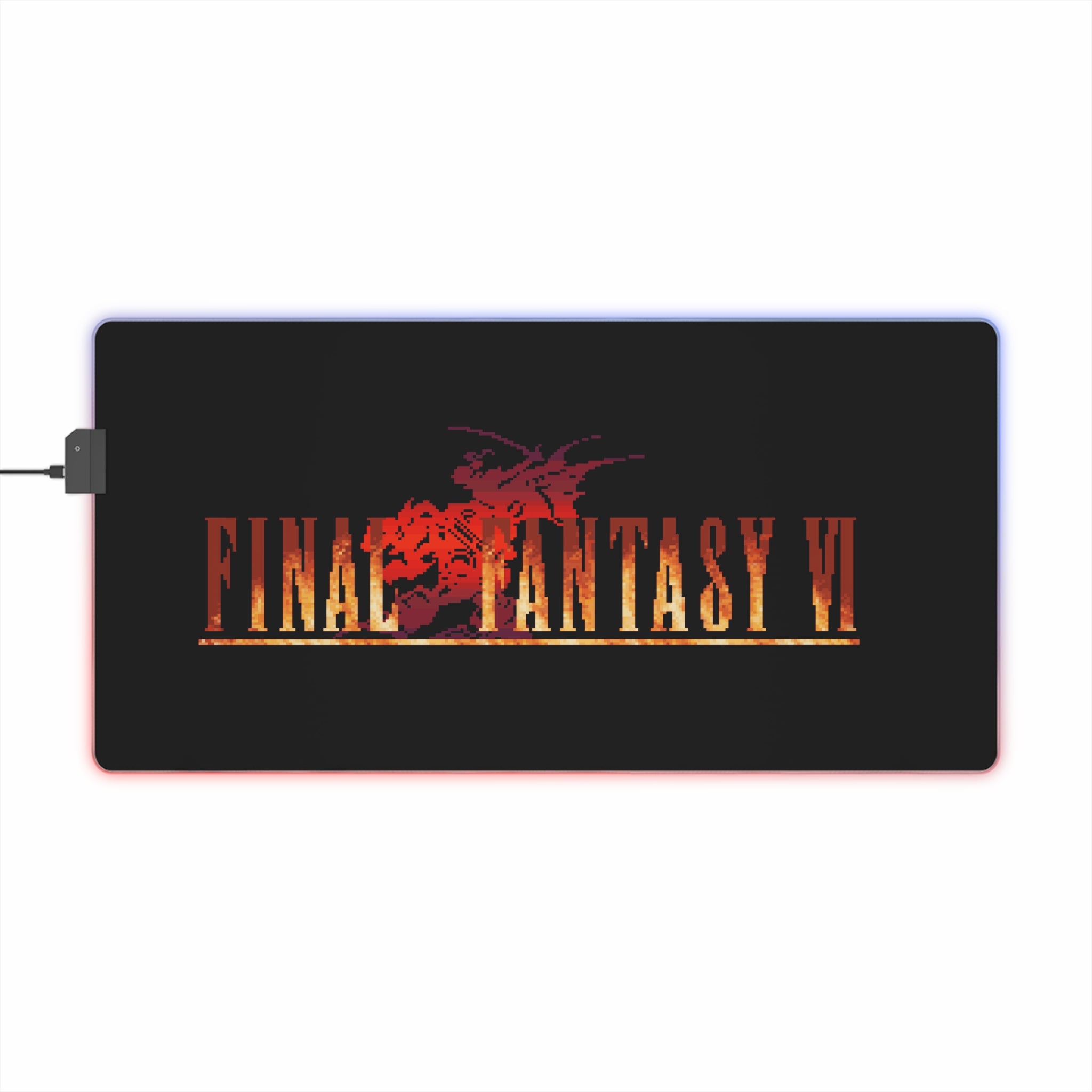 Final Fantasy VI LED Gaming Mouse Pad | Retro JRPG RGB Desk Mat | RetroPunkDesign - Retro Punk Design 