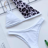 Leopard Single Shoulder Two-Piece Bikini Set