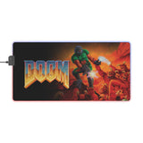 DOOM LED Gaming Mouse Pad | Retro FPS RGB Desk Mat for PC Gamers | RetroPunkDesign