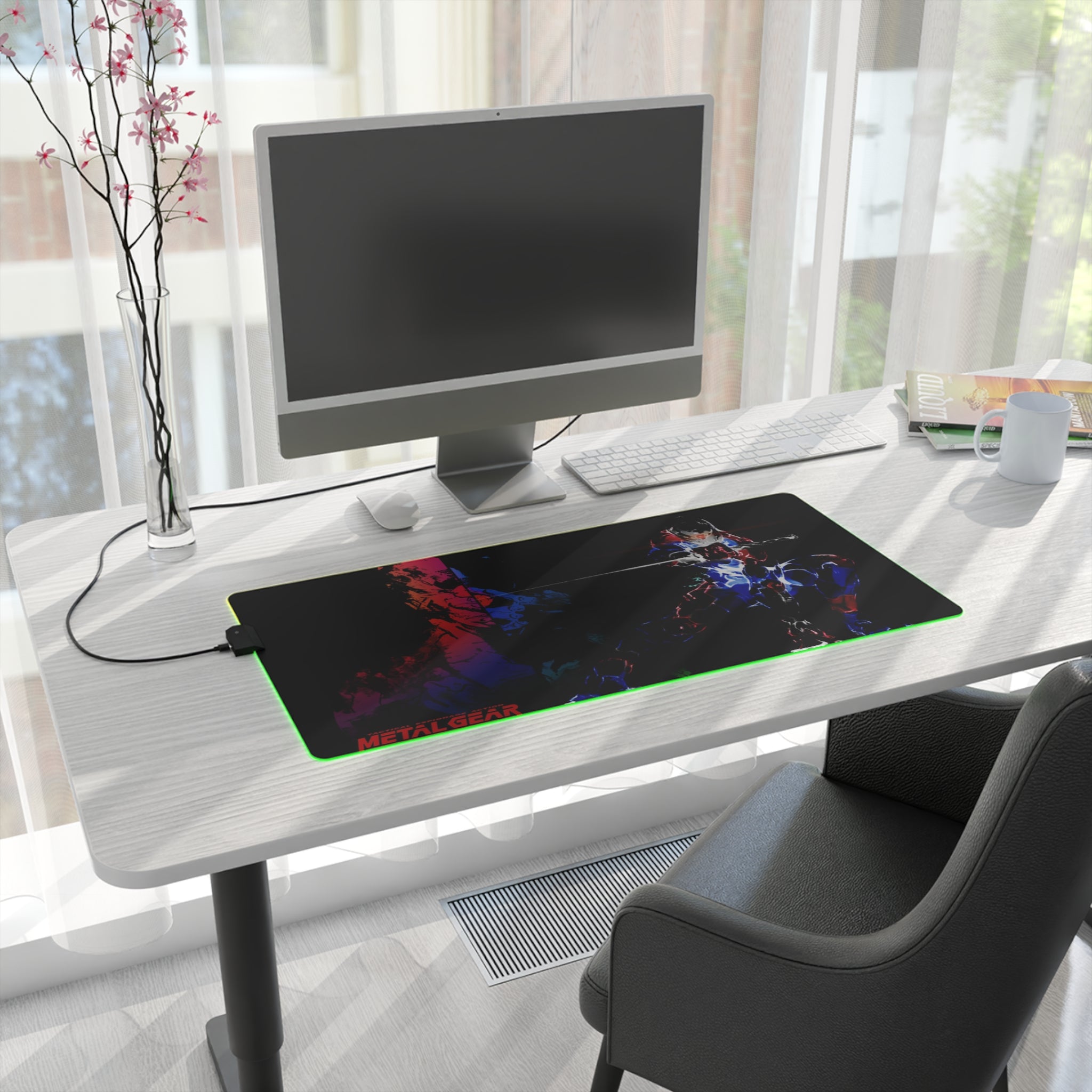 Metal Gear Solid Retro Gaming LED Mouse Pad  RGB Desk Mat  Stealth Game Accessory  RetroPunkDesign - Retro Punk Design 