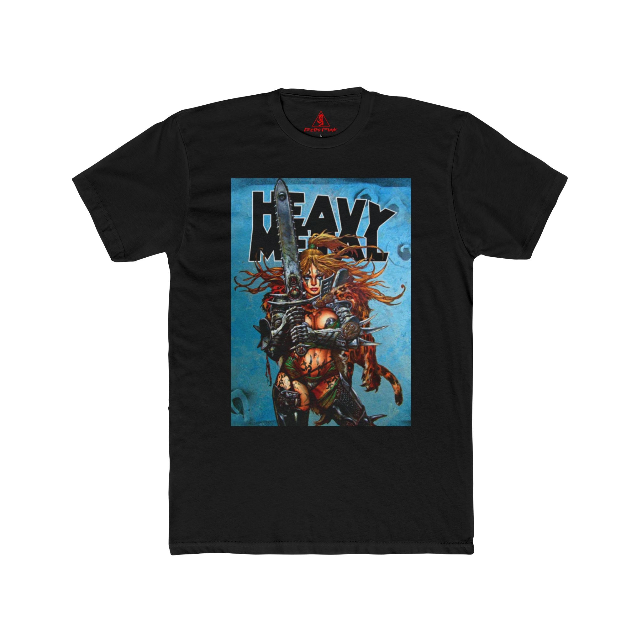 Heavy Metal Blade Babe Graphic T-Shirt  80s Fantasy Magazine Art Tee  RetroPunkDesign