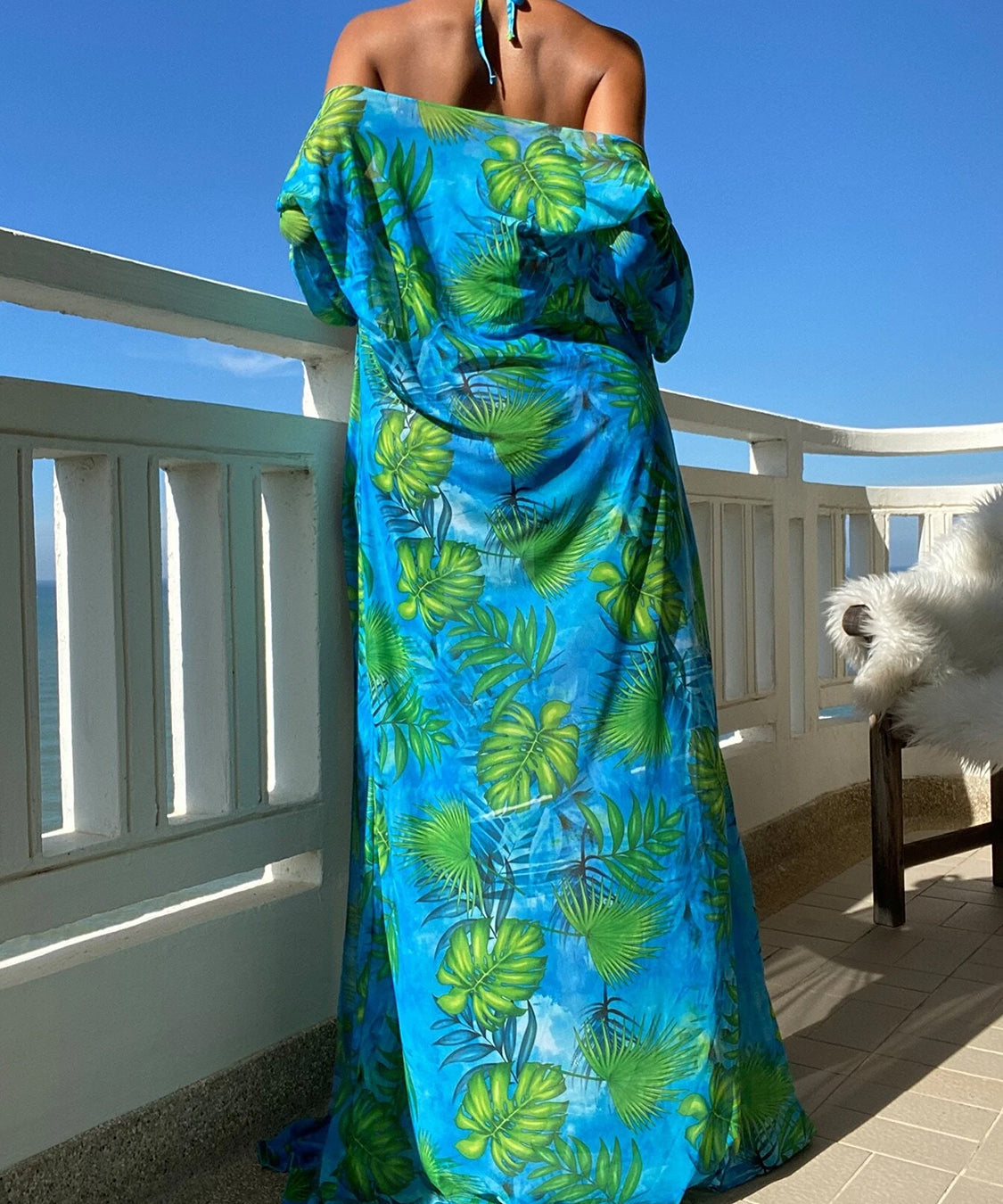 Printed Halter Neck Three-Piece Swim Set - Retro Punk Design 