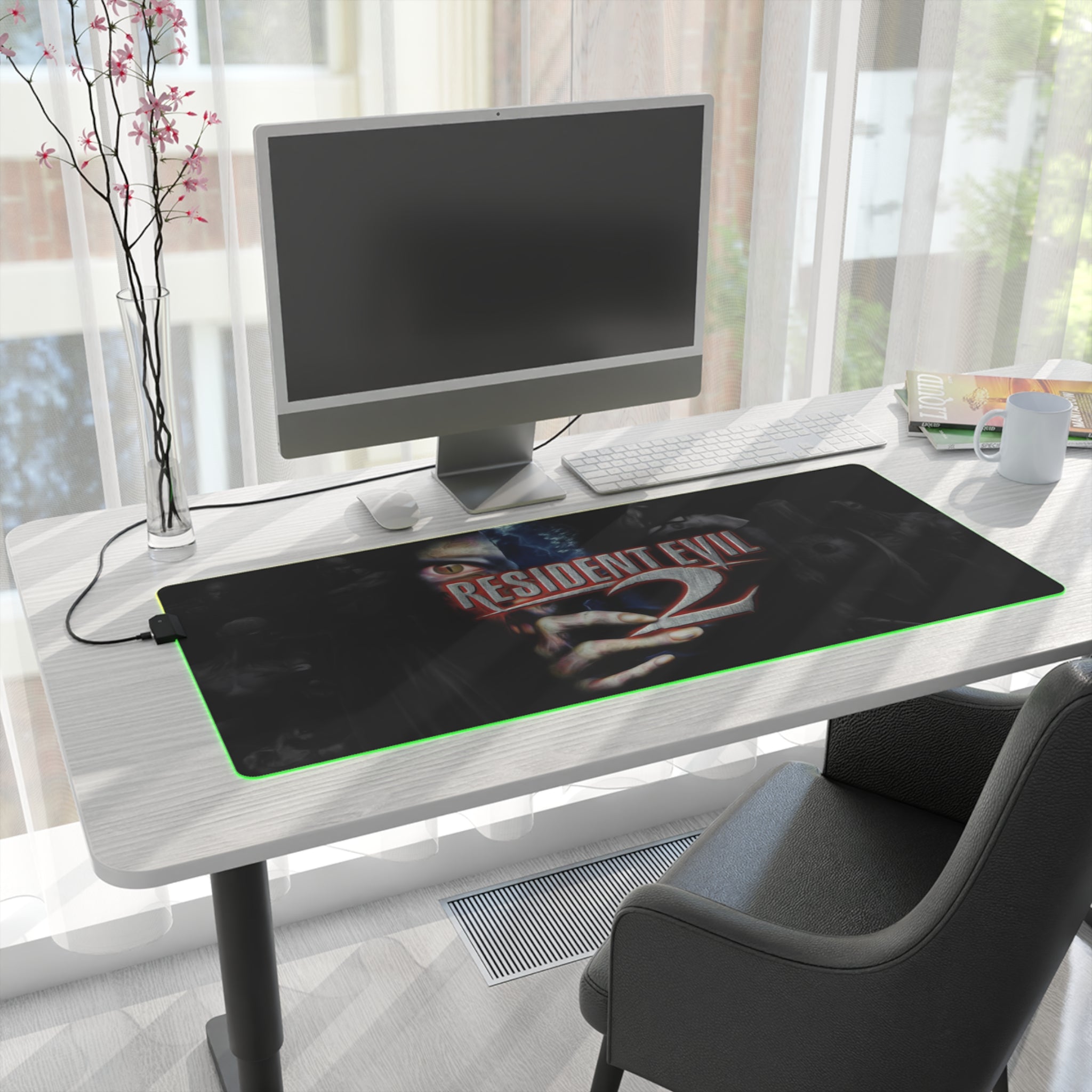 Resident Evil 2 LED Gaming Mouse Mat  RGB Desk Pad  Survival Horror Game Accessory  RetroPunkDesign - Retro Punk Design 