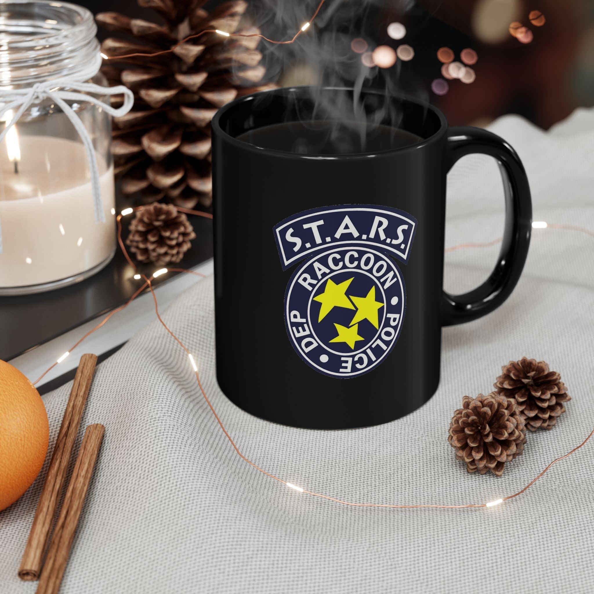 Resident Evil STARS 11oz Black Mug - Retro Punk Design 