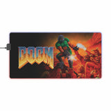 DOOM LED Gaming Mouse Pad | Retro FPS RGB Desk Mat for PC Gamers | RetroPunkDesign