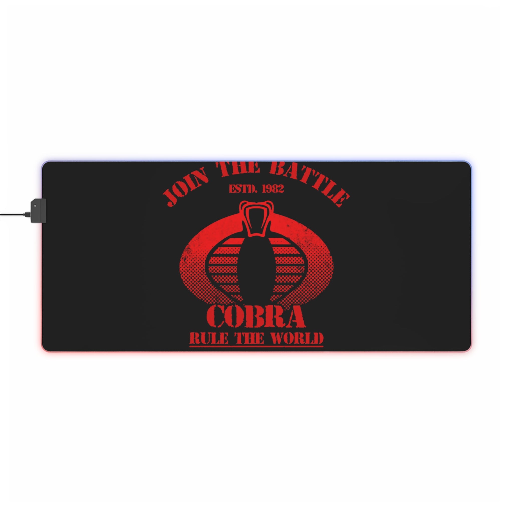 Cobra G.I. Joe LED Gaming Mouse Pad  RGB 80s Action Desk Mat  Retro Military Gaming Gear  RetroPunkDesign - Retro Punk Design 