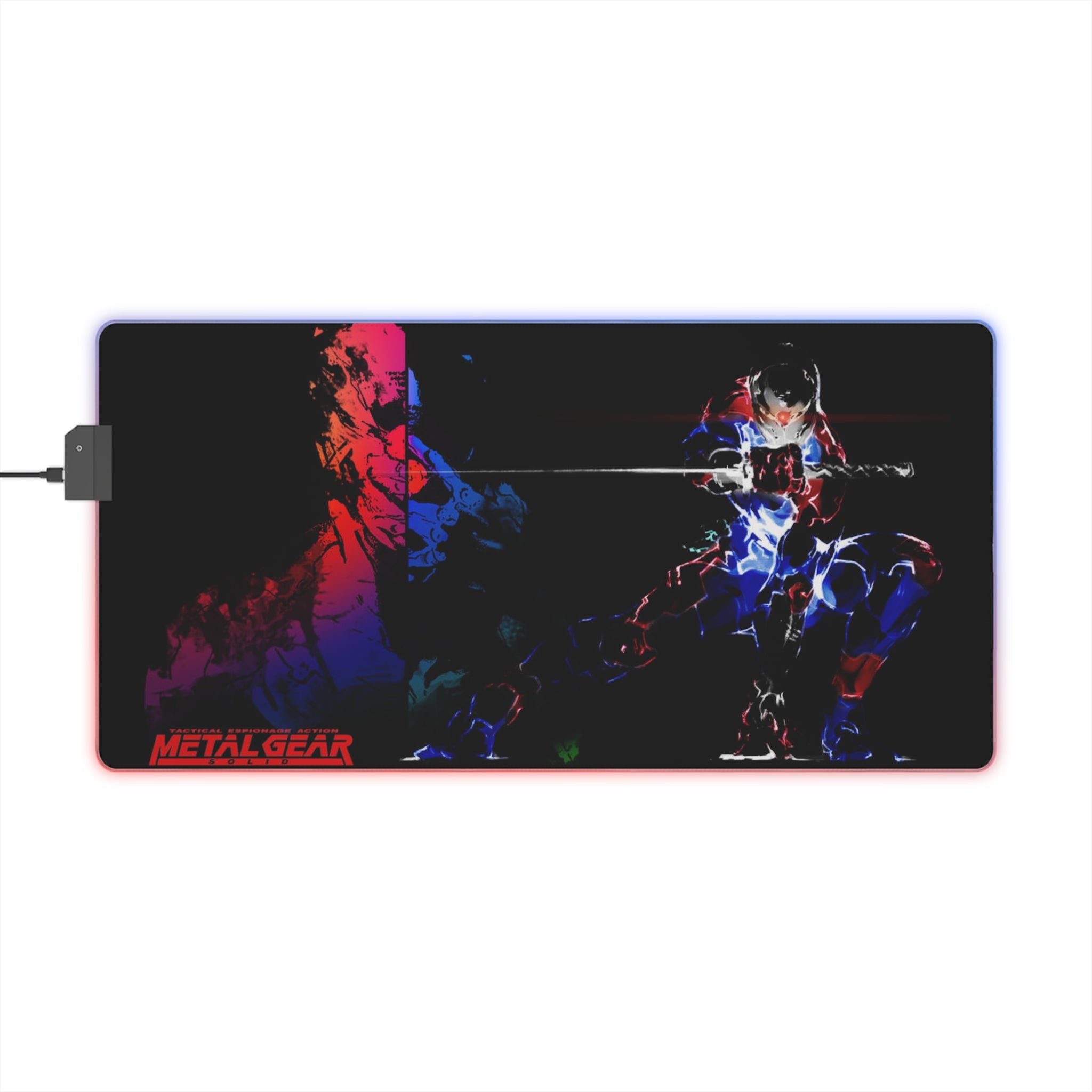 Metal Gear Solid Retro Gaming LED Mouse Pad  RGB Desk Mat  Stealth Game Accessory  RetroPunkDesign - Retro Punk Design 