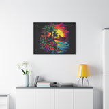Tropical Island Sunset Canvas Art Print | Retro Wave Wall Art | 100% Cotton Canvas