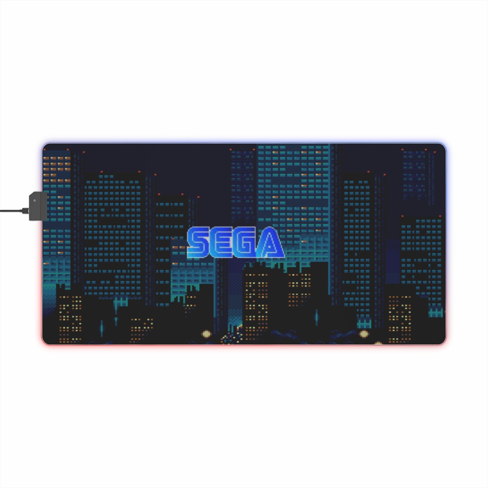SEGA LED Gaming Mouse Pad | Retro Genesis Arcade RGB Desk Mat | RetroPunkDesign - Retro Punk Design 