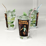 Tomb Raider Pint Glass 16oz  Retro PlayStation Gamer Barware  Classic Adventure Drinkware  RetroPunkDesign - Retro Punk Design 