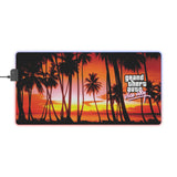 Grand Theft Auto Vice City LED Gaming Mouse Mat  RGB Desk Pad  80s Neon Palm Game Accessory  RetroPunkDesign - Retro Punk Design 