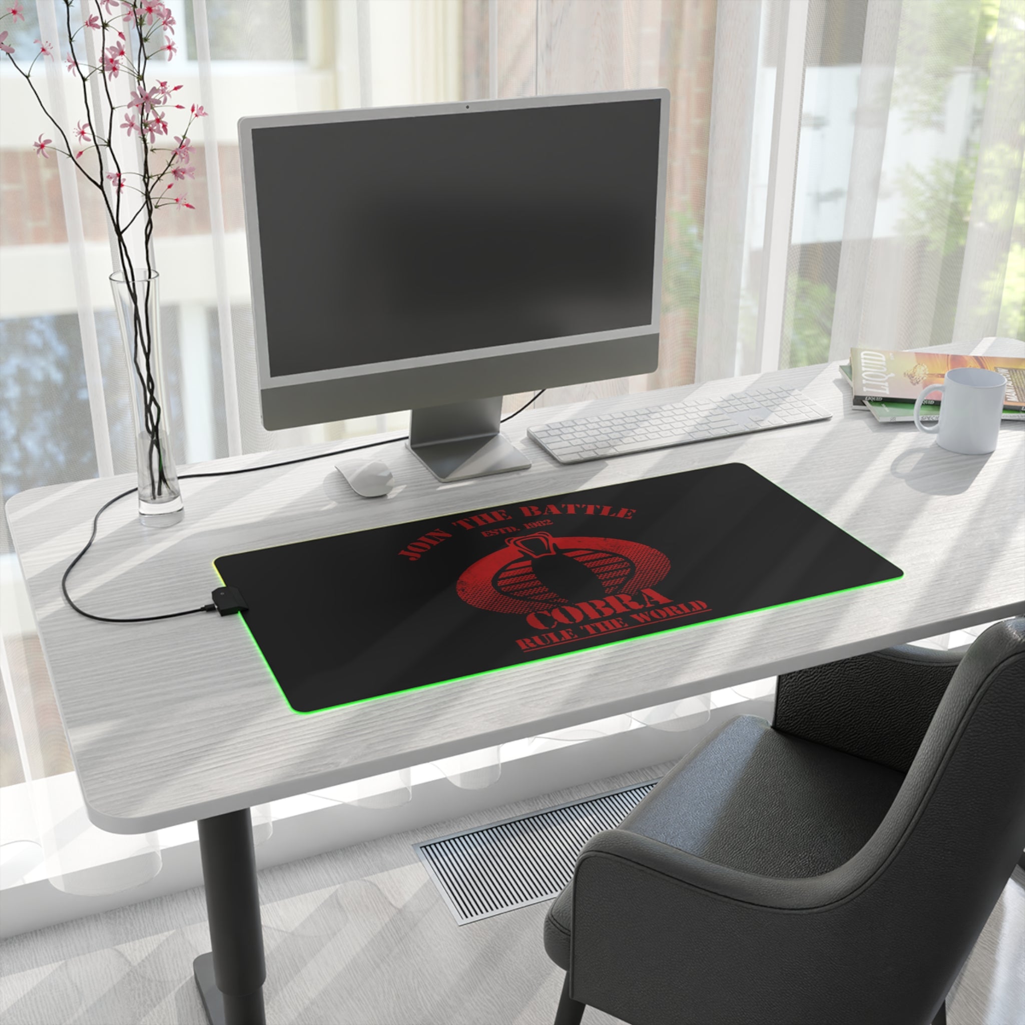 Cobra G.I. Joe LED Gaming Mouse Pad  RGB 80s Action Desk Mat  Retro Military Gaming Gear  RetroPunkDesign - Retro Punk Design 