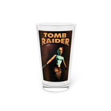 Tomb Raider Pint Glass 16oz  Retro PlayStation Gamer Barware  Classic Adventure Drinkware  RetroPunkDesign - Retro Punk Design 
