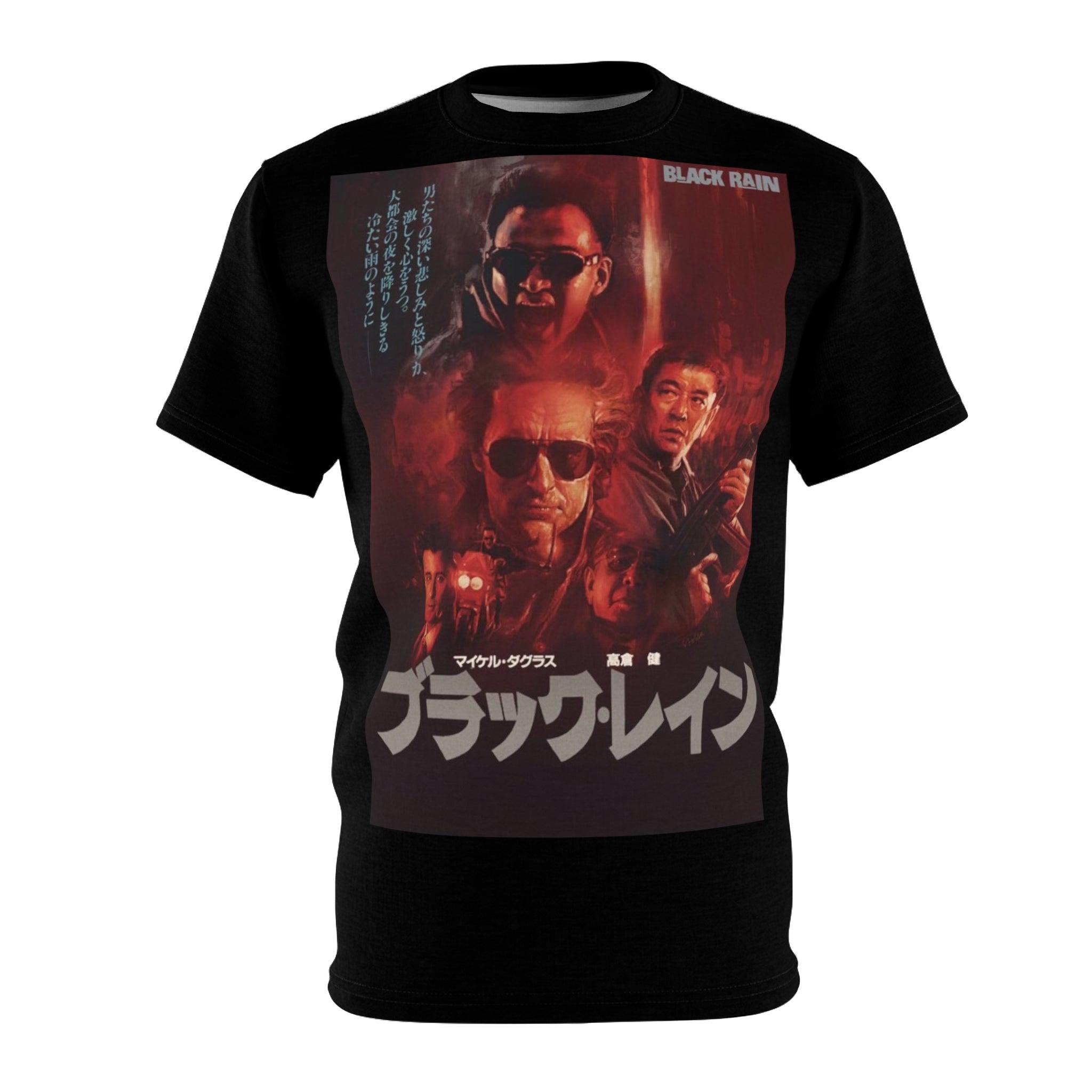 Black Rain 1989 Graphic T Shirt - Retro Punk Design 