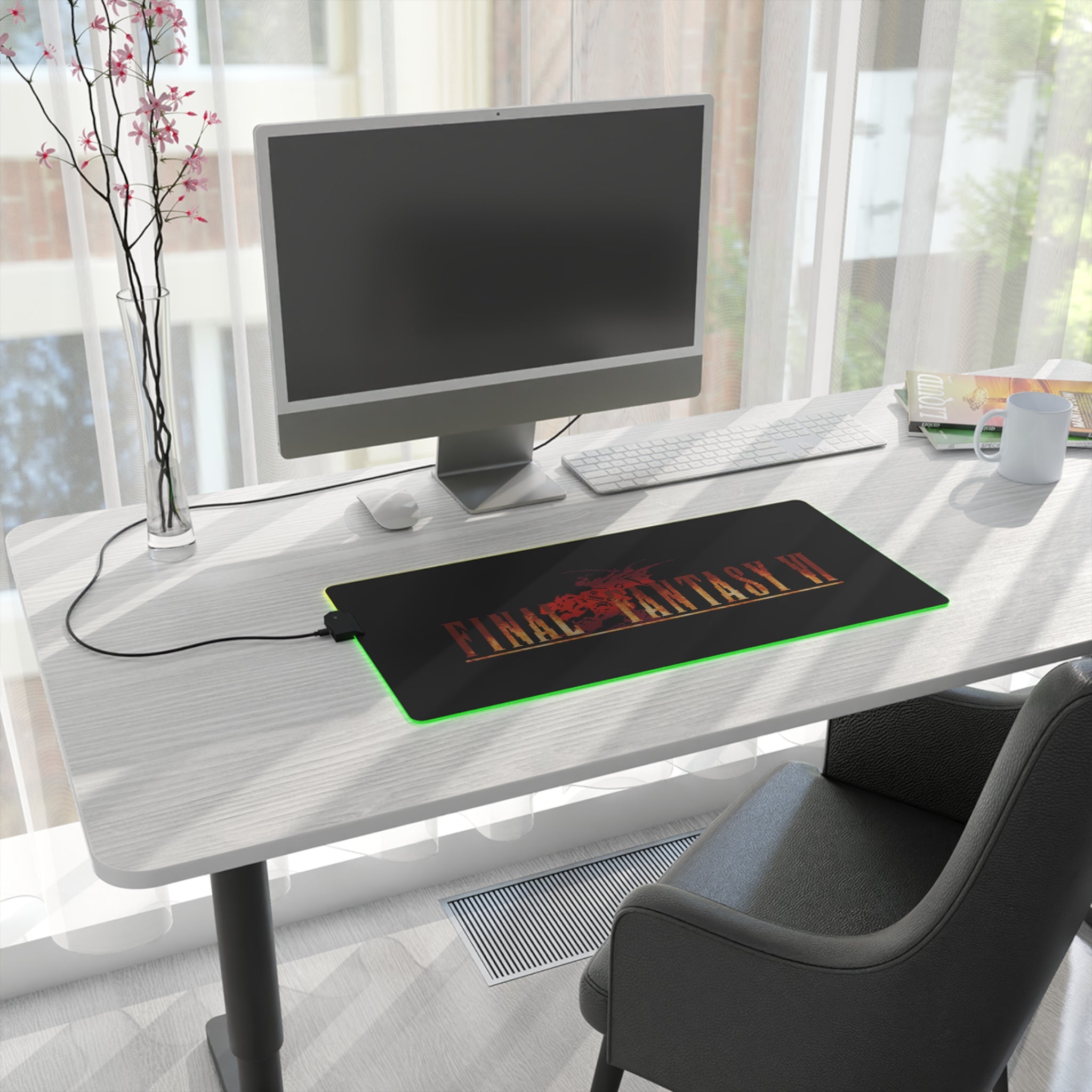 Final Fantasy VI LED Gaming Mouse Pad RGB Desk Mat - Retro Punk Design 