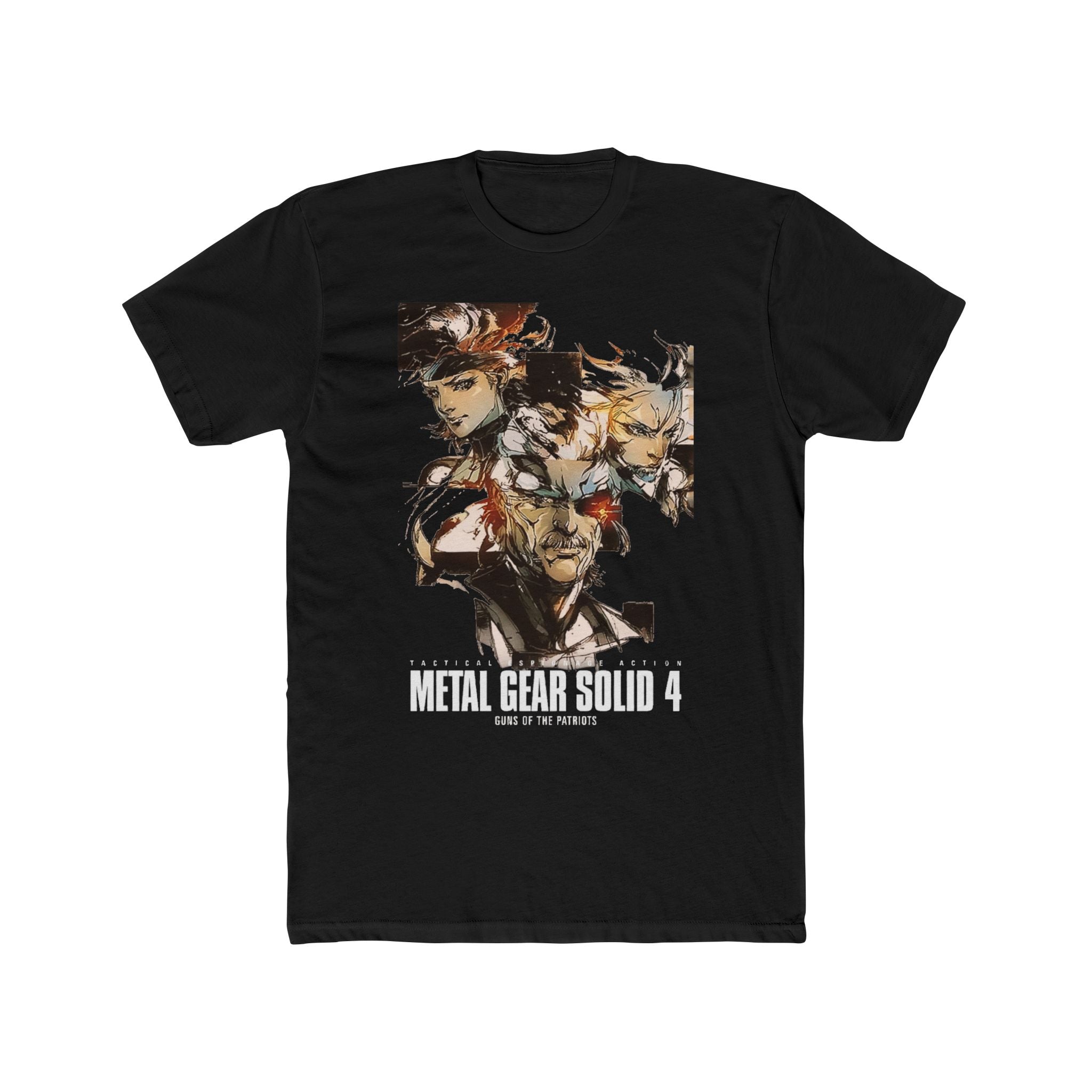 metal gear solid 2 t shirt Metal Gear Solid 4 Guns of the Patriots Graphic T-Shirt Tactical Steal – Retro Punk Design