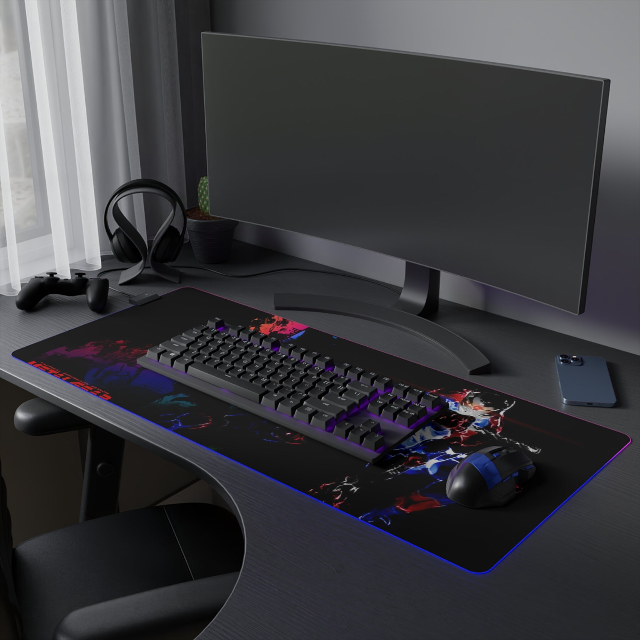 Metal Gear Solid Retro Gaming LED Mouse Pad  RGB Desk Mat  Stealth Game Accessory  RetroPunkDesign - Retro Punk Design 